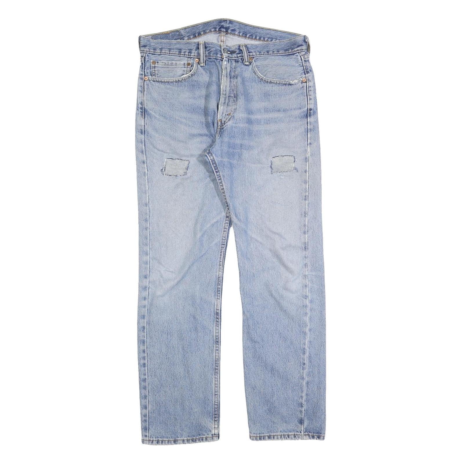 LEVI'S 505 Mens Jeans Blue Regular Straight Denim Light W34 L32 Classic Style Refurbished - N/A refurbished available on Cerqular