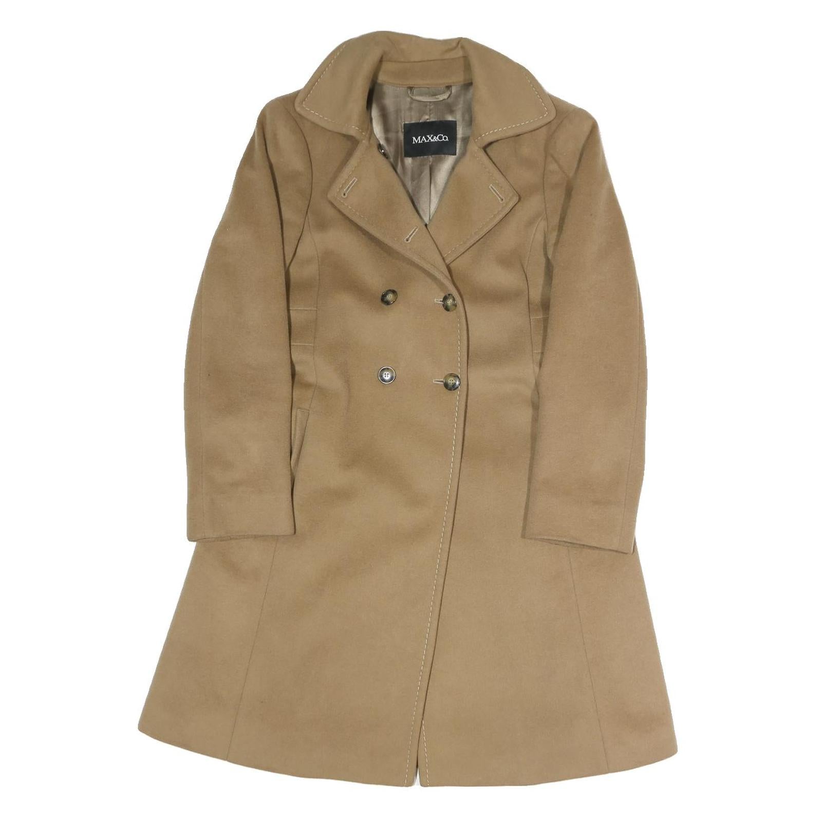 MAX&CO Womens Beige Classic Jacket UK 10 Polyester Blend Button Closure Tailored Refurbished - N/A refurbished available on Cerqular