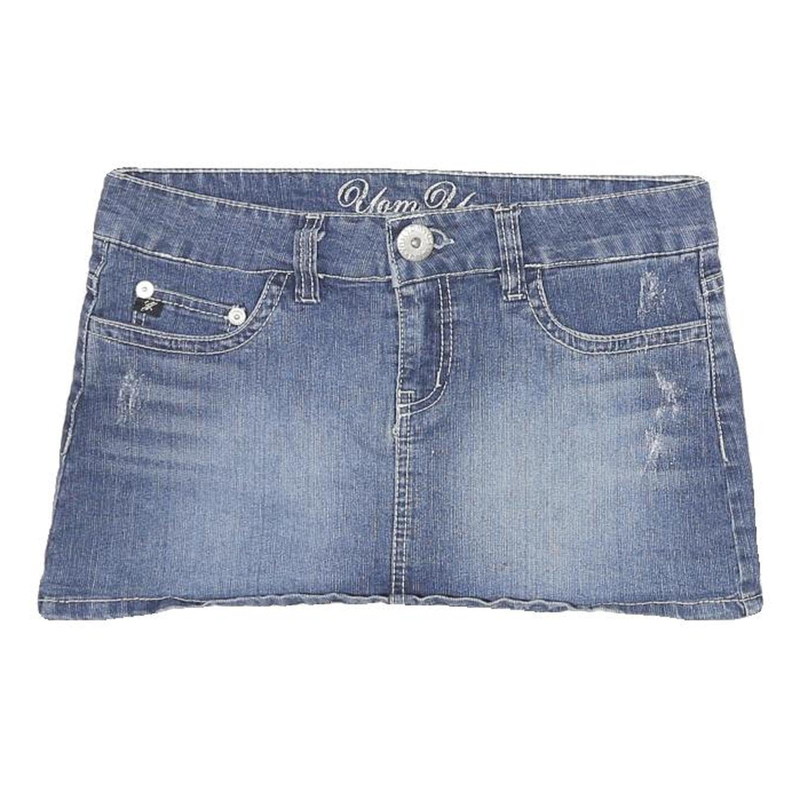 YOM YOM Womens Blue Denim Mini Cotton Blend Skirt L Casual Style Pockets Refurbished - N/A refurbished available on Cerqular