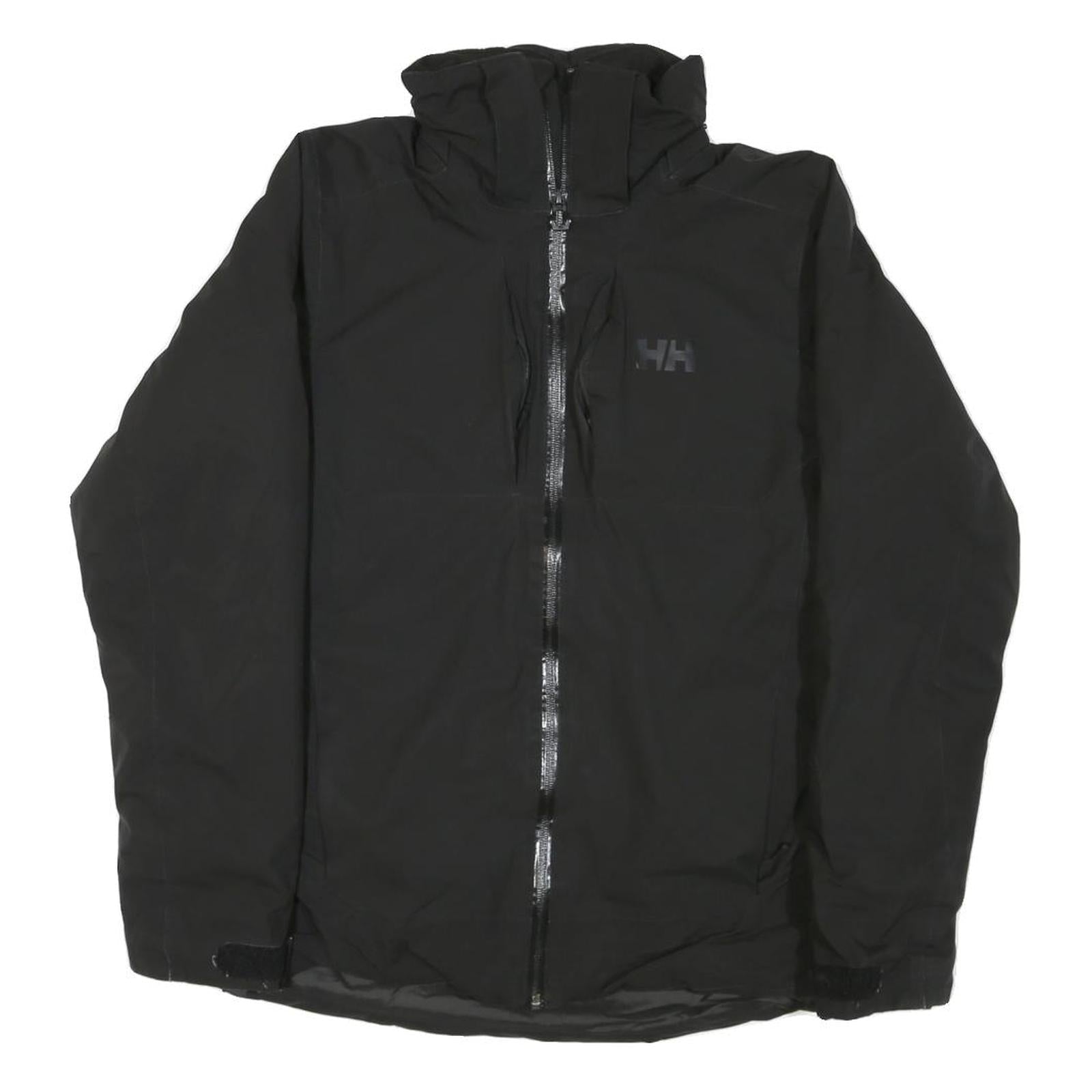 HELLY HANSEN Womens Black Outdoor Jacket L Polyester Blend Zip Plain Lightweight Refurbished - N/A refurbished available on Cerqular