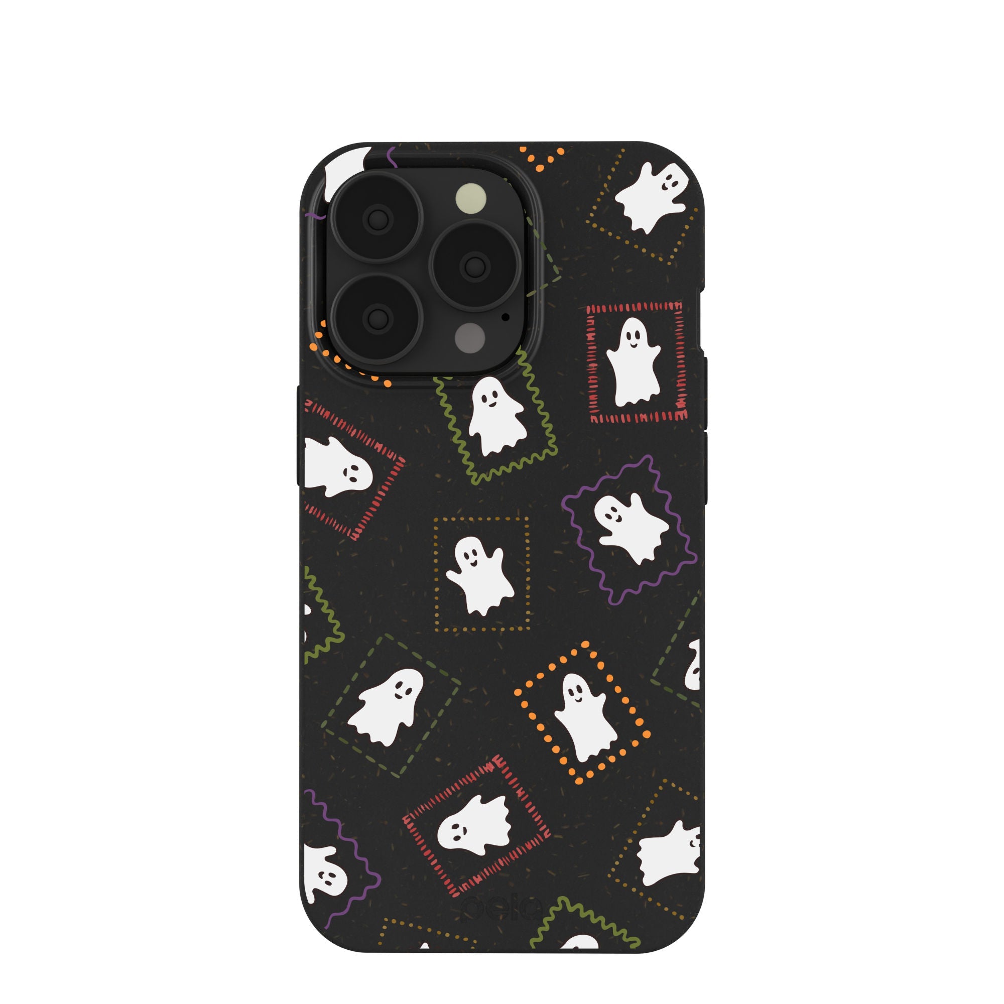 Black Ghost Stamps iPhone 13 Pro Case Refurbished - Pela Case refurbished available on Cerqular