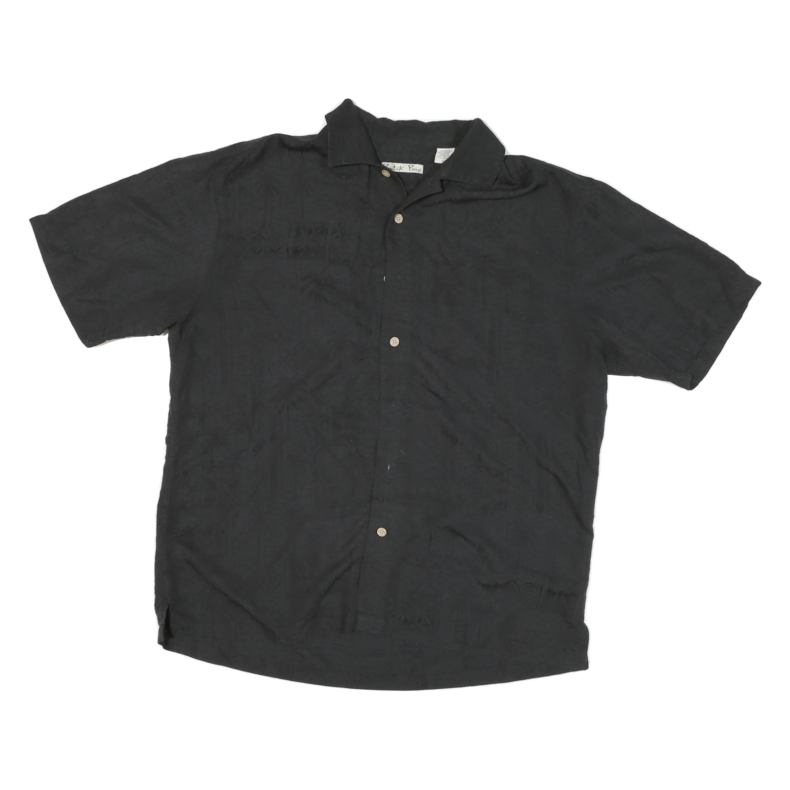 BATIK BAY Mens Black Polyester Blend Shirt L Short Sleeve Button Casual Refurbished - N/A refurbished available on Cerqular