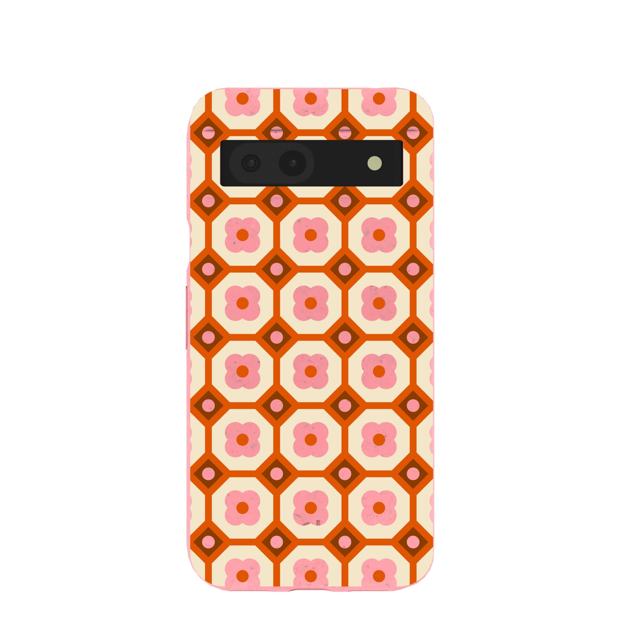 Bubblegum Pink Retro Tiles Google Pixel 8a Case Refurbished - Pela Case refurbished available on Cerqular