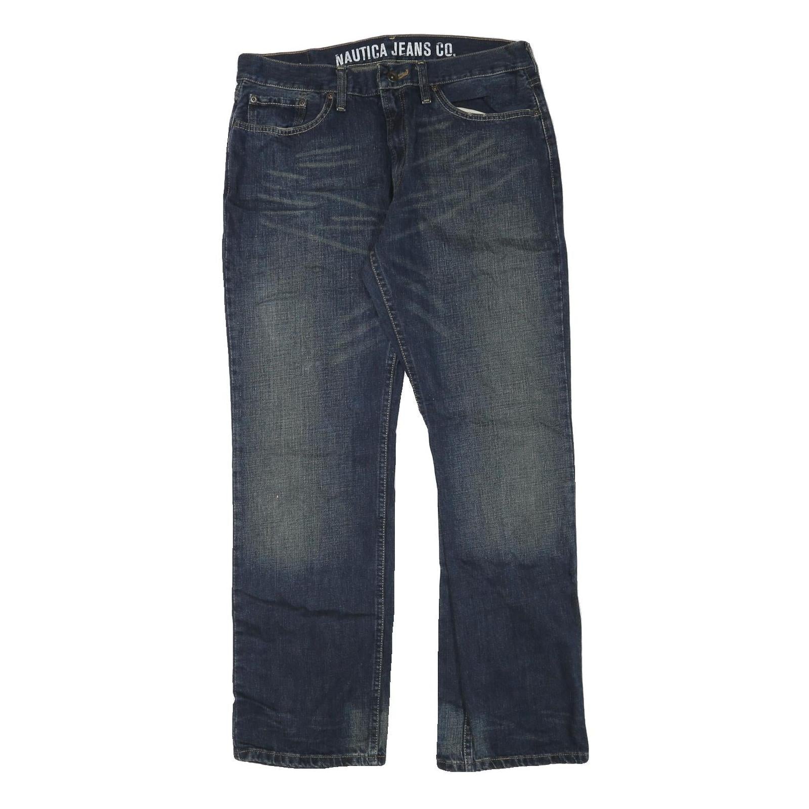 NAUTICA Mens Regular Fit Blue Denim Jeans Cotton Blend W34 L31 Classic Style Zip Refurbished - N/A refurbished available on Cerqular