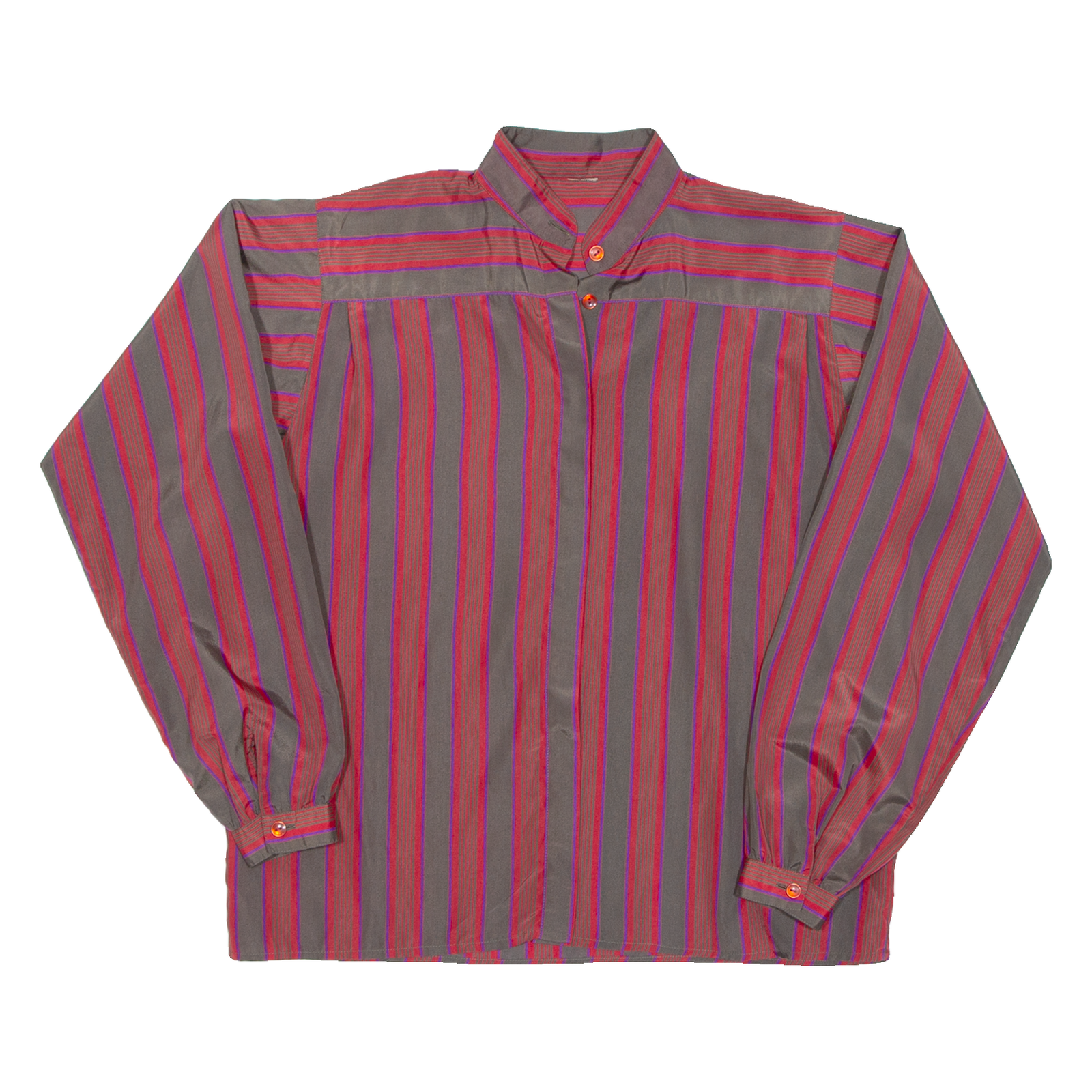 Womens Printed Blouse Red Long Sleeve Striped M Refurbished - N/A refurbished available on Cerqular