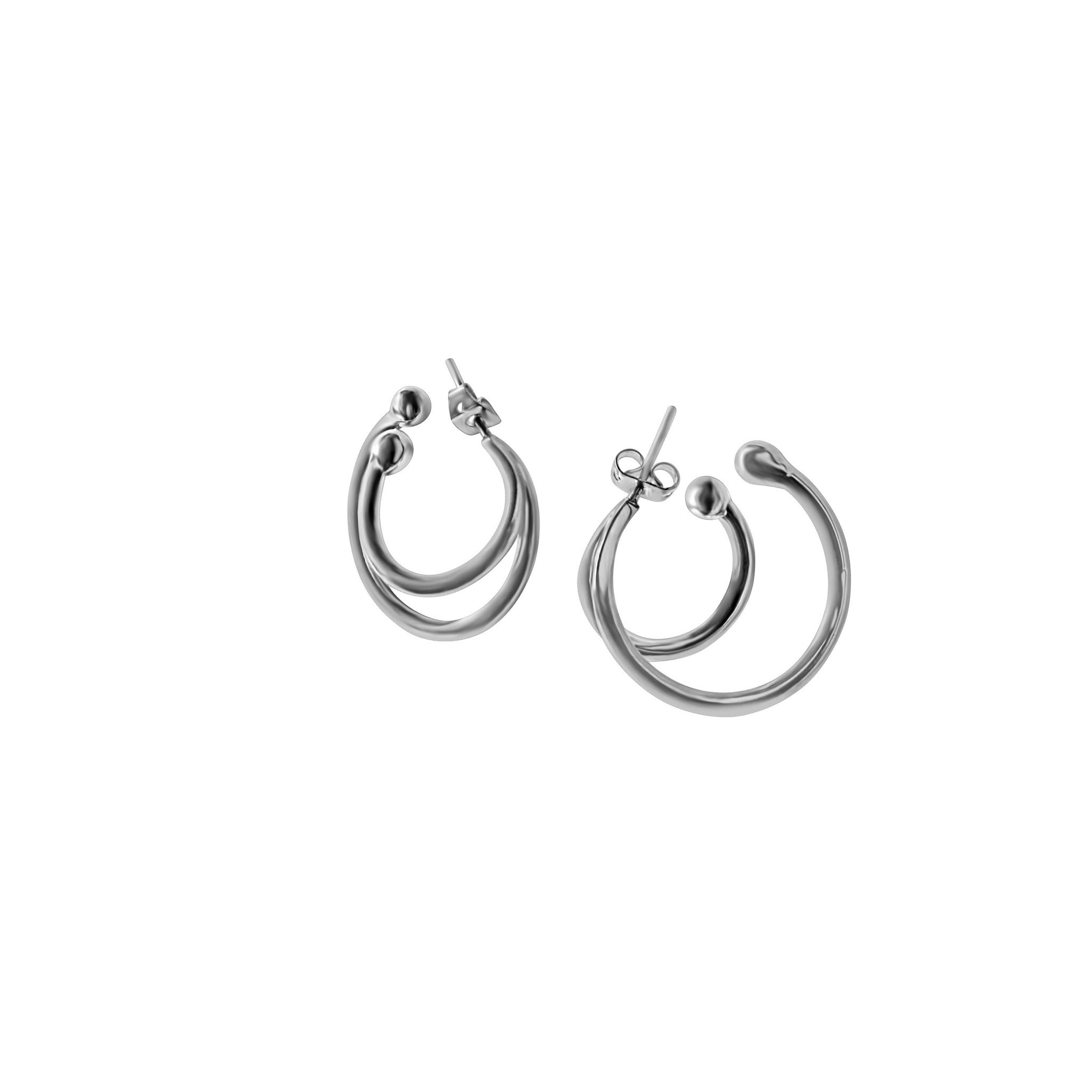 Loka Double Hoop Earrings | Material: Polished Brass Refurbished - N/A refurbished available on Cerqular