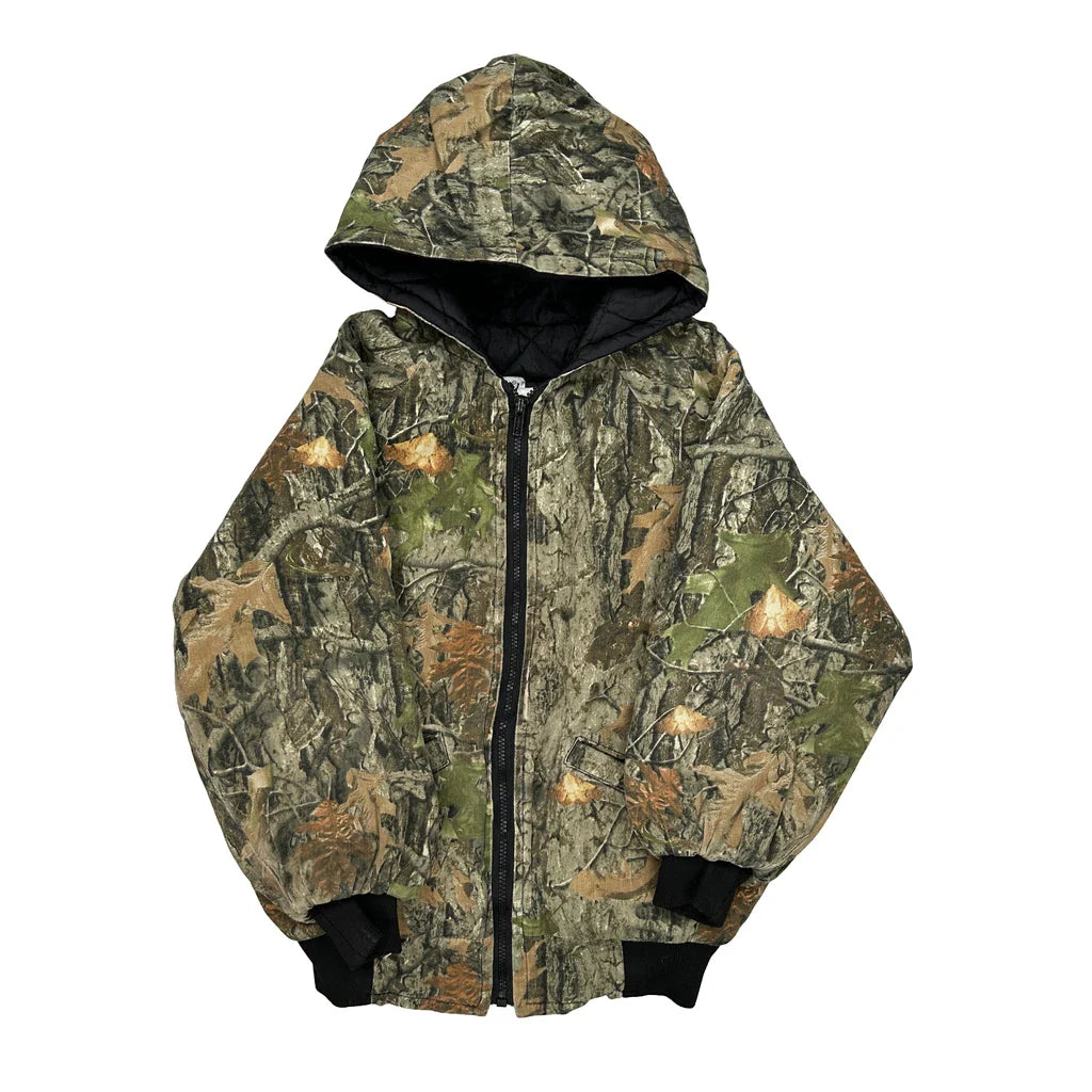 Age 11-12 Scoreboard Camo Jacket - Medium Camo Polyester Refurbished - Thrifted (note: this is a term often used to describe second- refurbished available on Cerqular