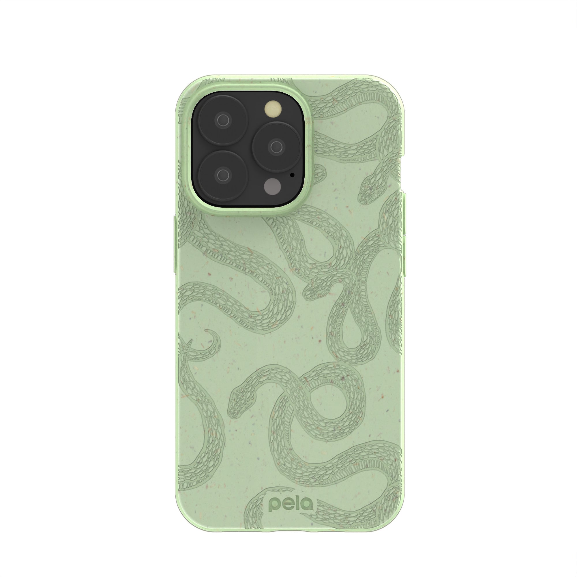 Sage Green Snaky iPhone 13 Pro Case Refurbished - Pela Case refurbished available on Cerqular