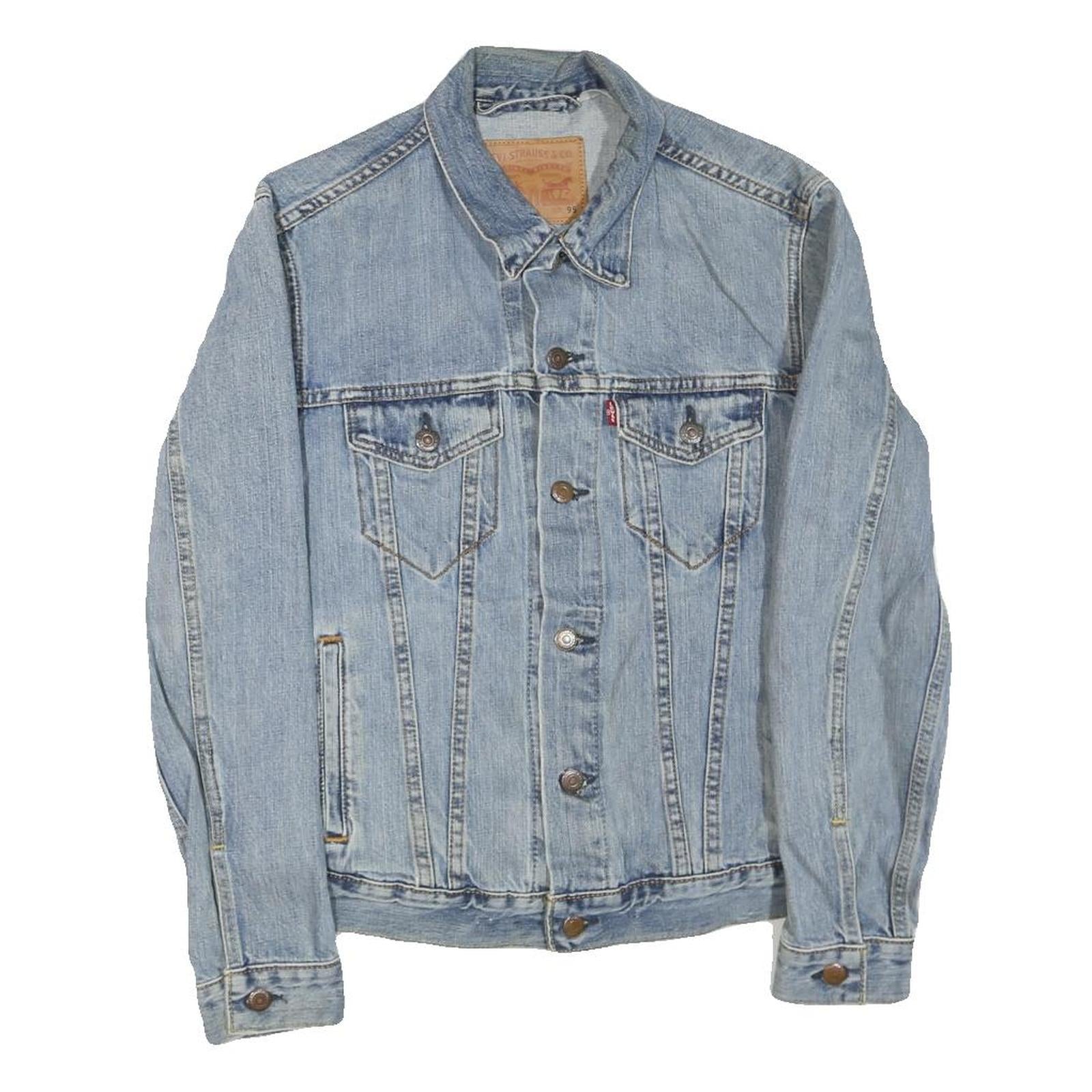 LEVI'S Mens Blue Denim Jacket M Cotton Button Closure Classic Fit Casual Refurbished - N/A refurbished available on Cerqular
