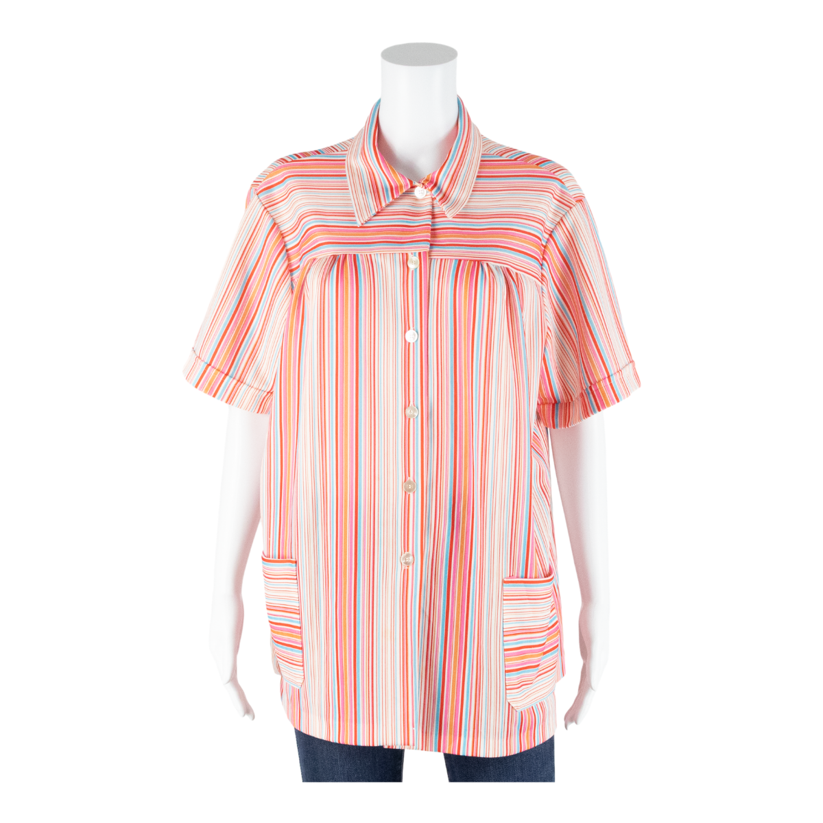 LAND 'N' SEA Stretch Womens Blouse Shirt Red Collared 90s Striped XL Refurbished - N/A refurbished available on Cerqular