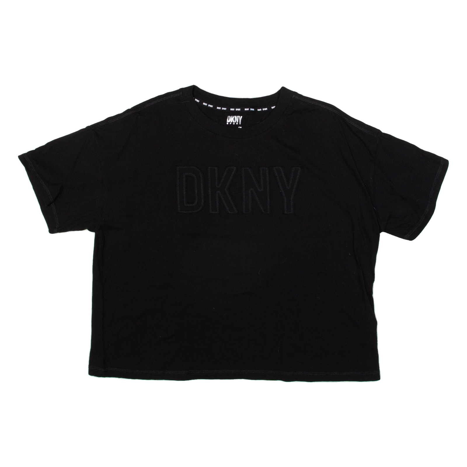 DKNY Cropped Womens T-Shirt Black L Refurbished - N/A refurbished available on Cerqular