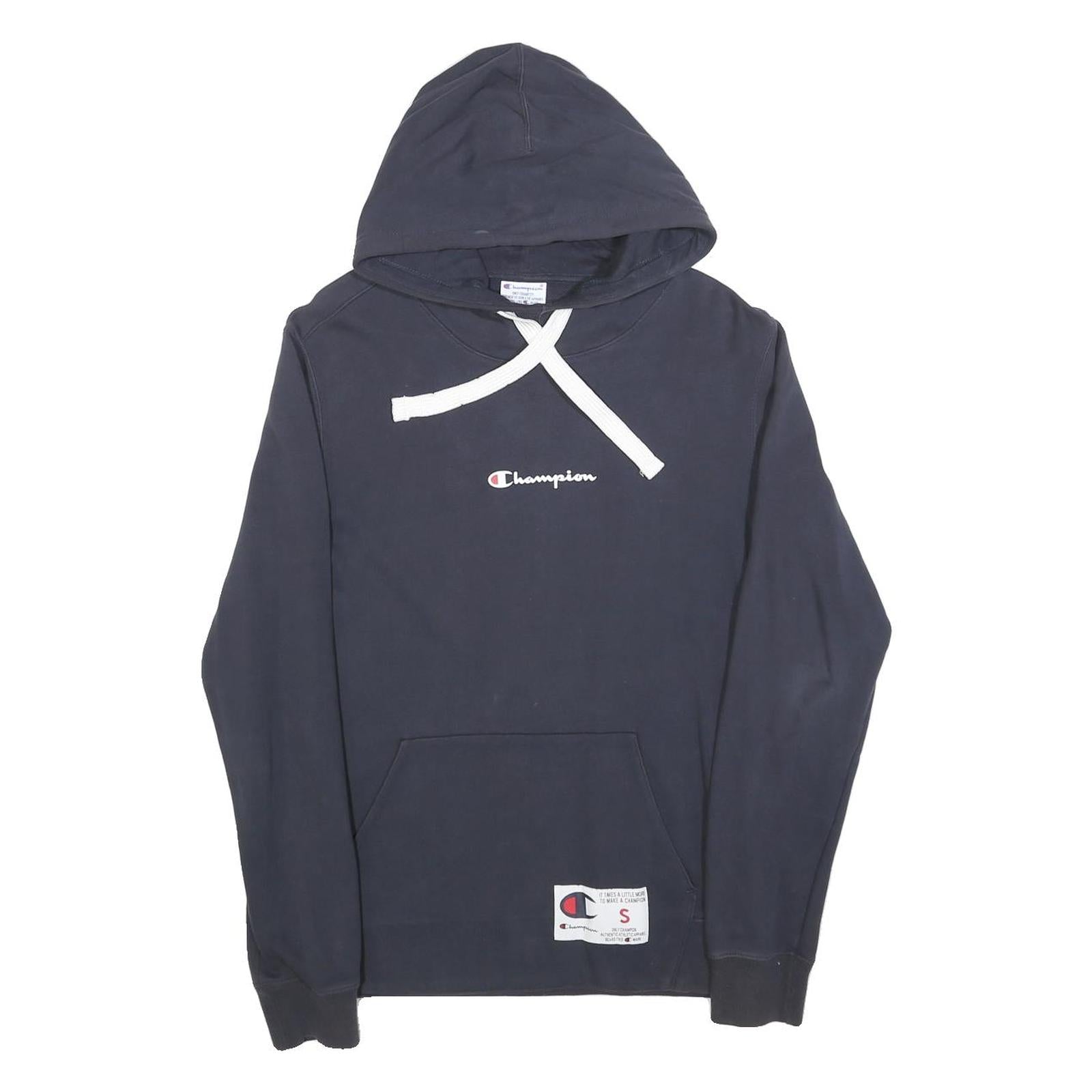 CHAMPION Mens Navy Blue Hoodie S Cotton Blend Classic Pullover Hooded Sweatshirt Refurbished - N/A refurbished available on Cerqular