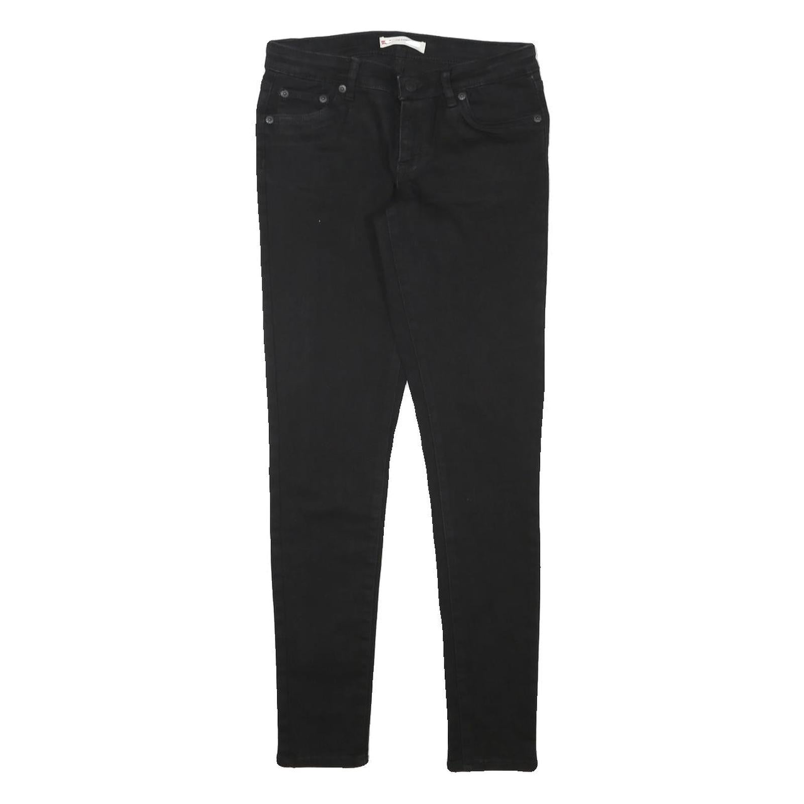 LEVI'S Womens Black Slim Skinny Denim Jeans Cotton Blend W26 L29 Stylish Zip Refurbished - N/A refurbished available on Cerqular