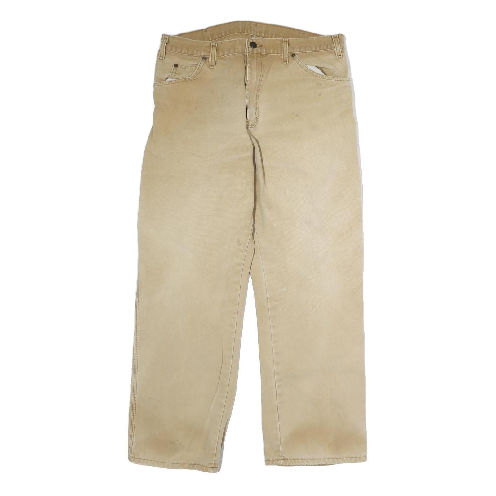 DICKIES Mens Regular Fit Straight Beige Cotton Jeans W34 L29 Workwear Casual Refurbished - N/A refurbished available on Cerqular
