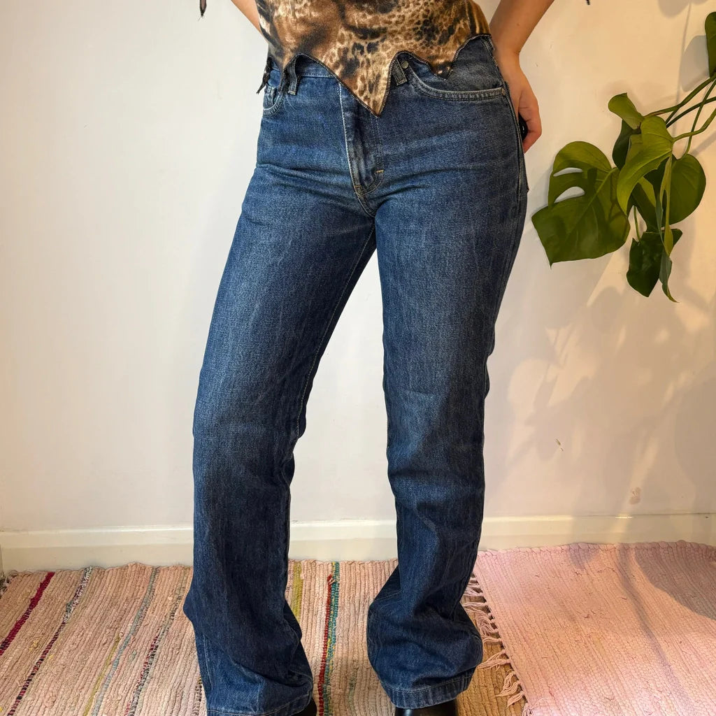 Gas Jeans - 28W UK 8 Blue Cotton Refurbished - Thrifted (note: this is a term often used to describe second- refurbished available on Cerqular