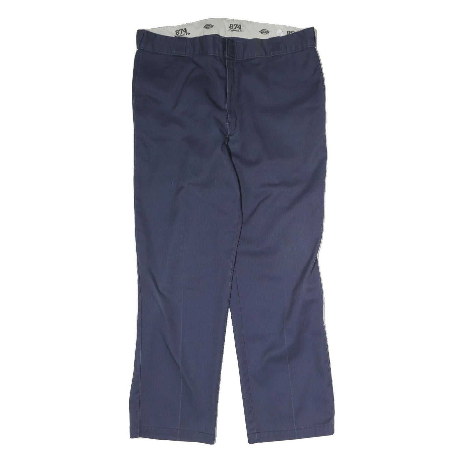 DICKIES Mens Cotton Navy Regular Straight Trousers W36 L29 Workwear Zip Closure Refurbished - N/A refurbished available on Cerqular