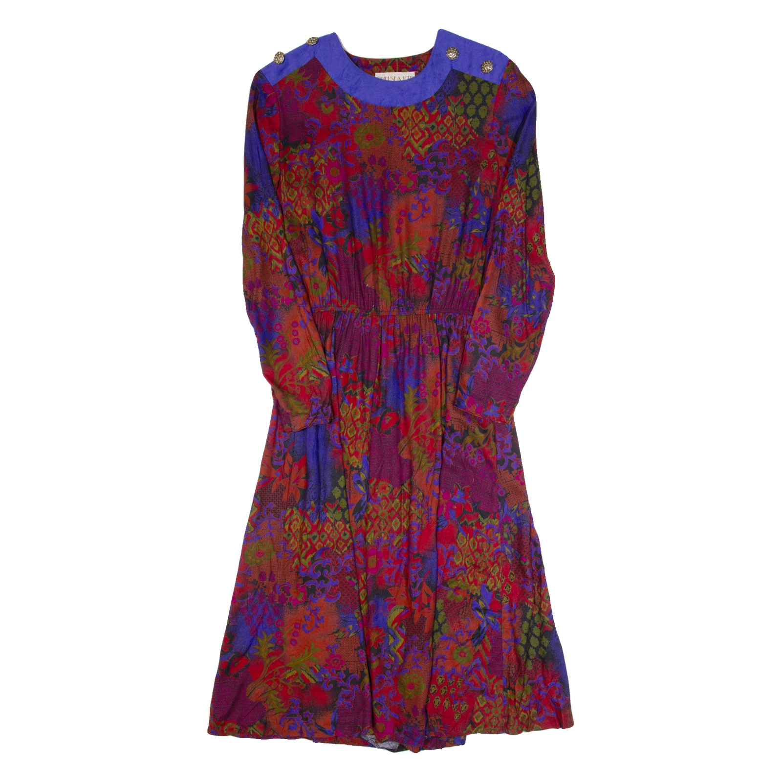 CHEL'SEA LTD Womens A-Line Dress Red 90s Crazy Pattern Long S Refurbished - N/A refurbished available on Cerqular
