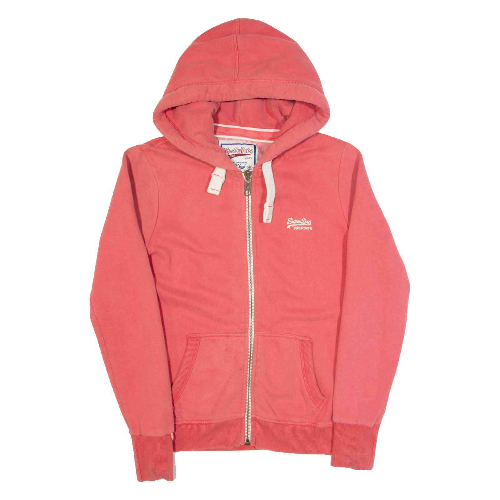 SUPERDRY Womens Pink Hoodie Full Zip L Refurbished - N/A refurbished available on Cerqular