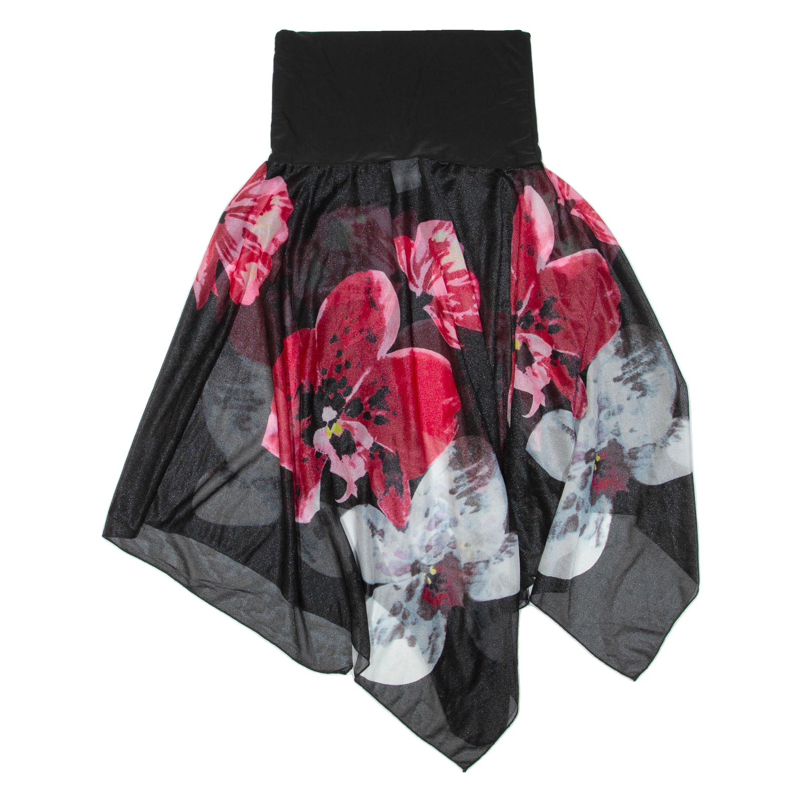 Womens Flare Skirt Black Midi Floral S Refurbished - N/A refurbished available on Cerqular