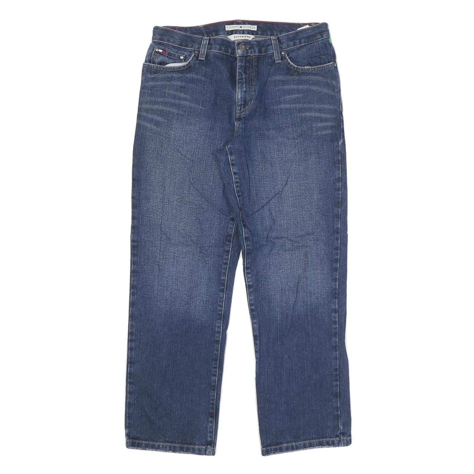 TOMMY HILFIGER Womens Jeans Blue Regular Boyfriend Denim Medium W30 L28 Classic Refurbished - N/A refurbished available on Cerqular