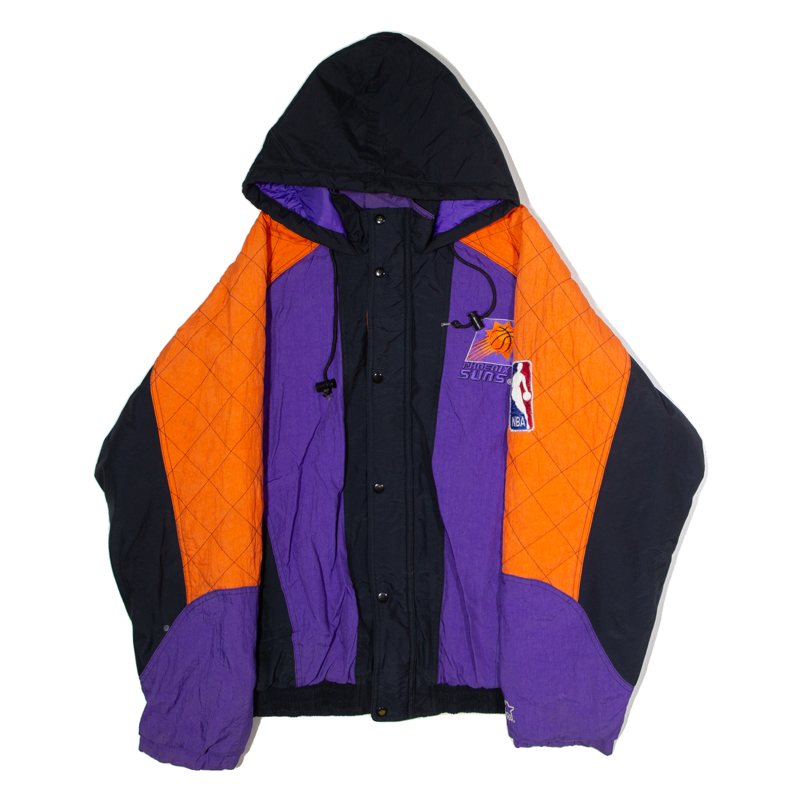 STARTER Phoenix Suns NBA Insulated Mens Jacket Black 90s USA Hooded XL Refurbished - N/A refurbished available on Cerqular