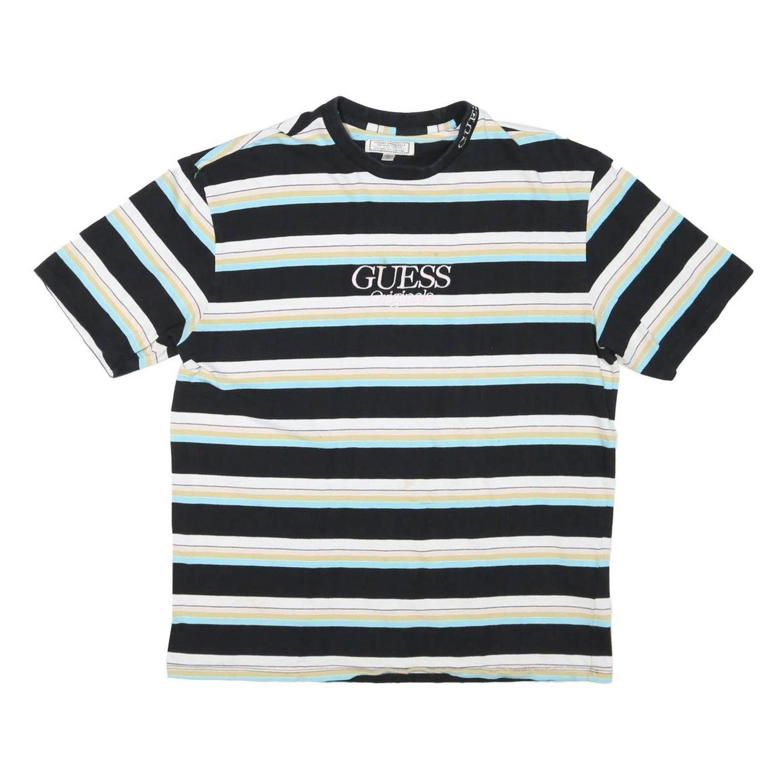 Buy GUESS Mens Black & White Striped Graphic T-Shirt M Short Sleeve Crew Neck Cotton Refurbished - $12.99 GUESS Mens Black & White Striped Graphic T-Shirt M Short Sleeve Crew Neck Cotton Refurbished - N/A refurbished available on Cerqular