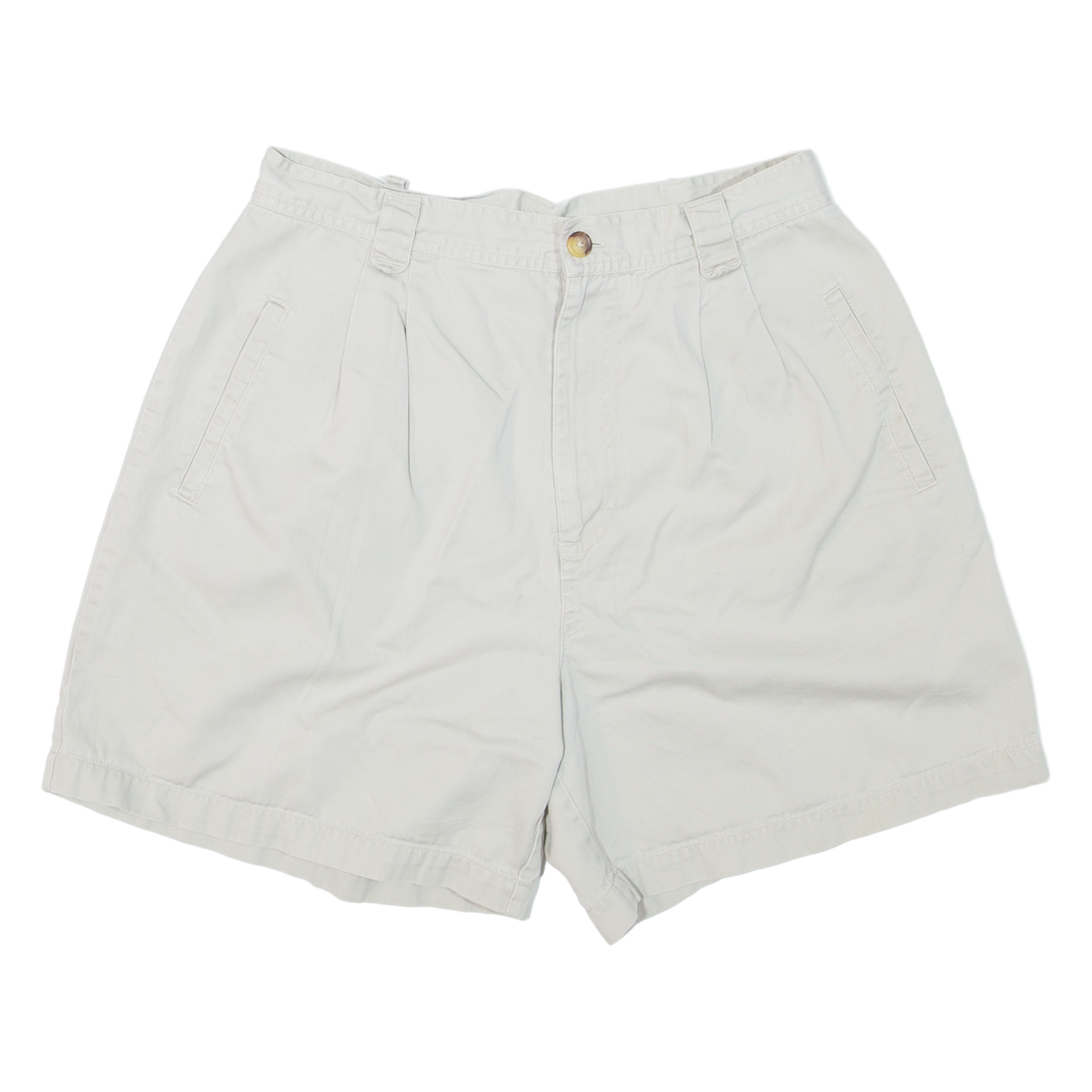 CAROLINA BLUES Pleated Womens Chino Shorts Grey S W28 Refurbished - N/A refurbished available on Cerqular