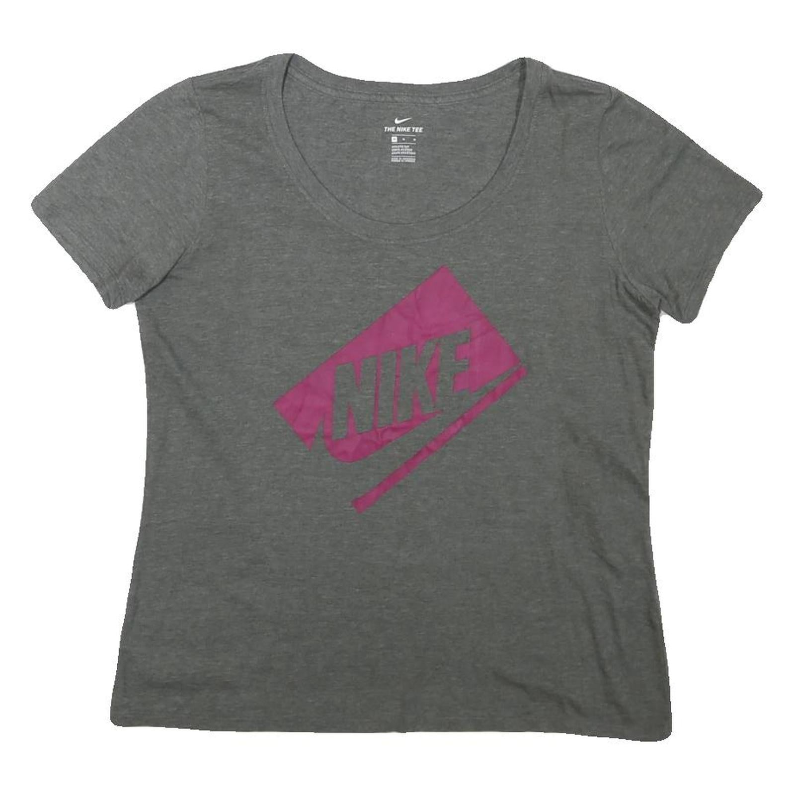 NIKE Womens Grey Pink Graphic T-Shirt M Short Sleeve Crew Neck Casual Refurbished - N/A refurbished available on Cerqular