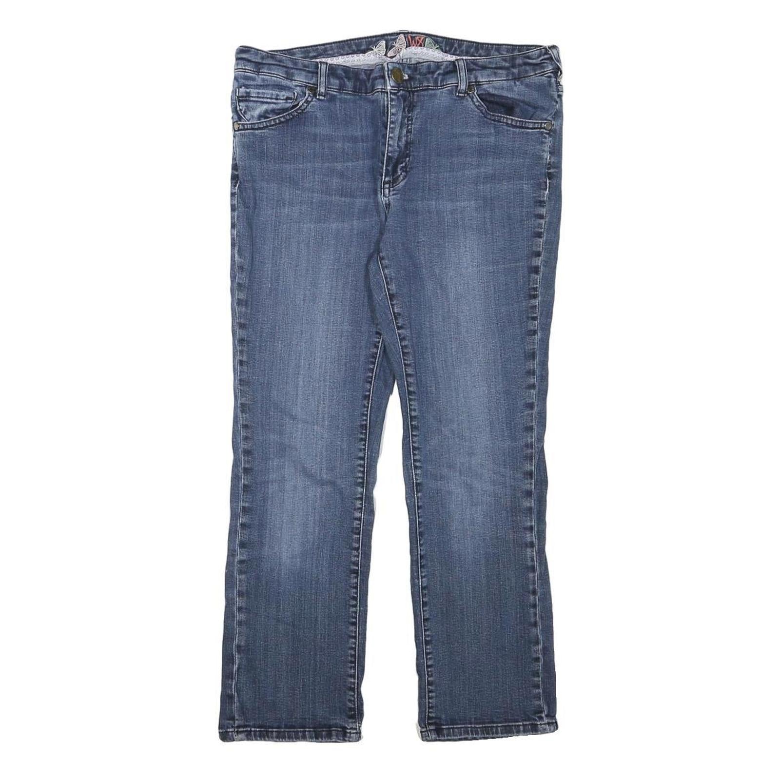 WHITE STUFF Womens Slim Fit Blue Denim Jeans W30 L24 Embroidered Pocket Detail Refurbished - N/A refurbished available on Cerqular