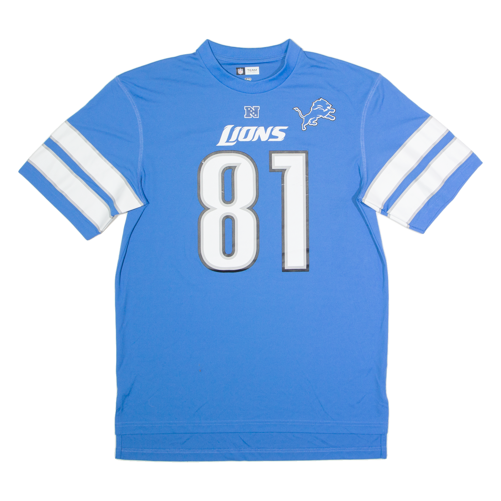 Buy NFL Detroit Lions #81 Johnson Mens Jersey Blue USA V-Neck L Refurbished - $63.69 NFL Detroit Lions #81 Johnson Mens Jersey Blue USA V-Neck L Refurbished - N/A refurbished available on Cerqular