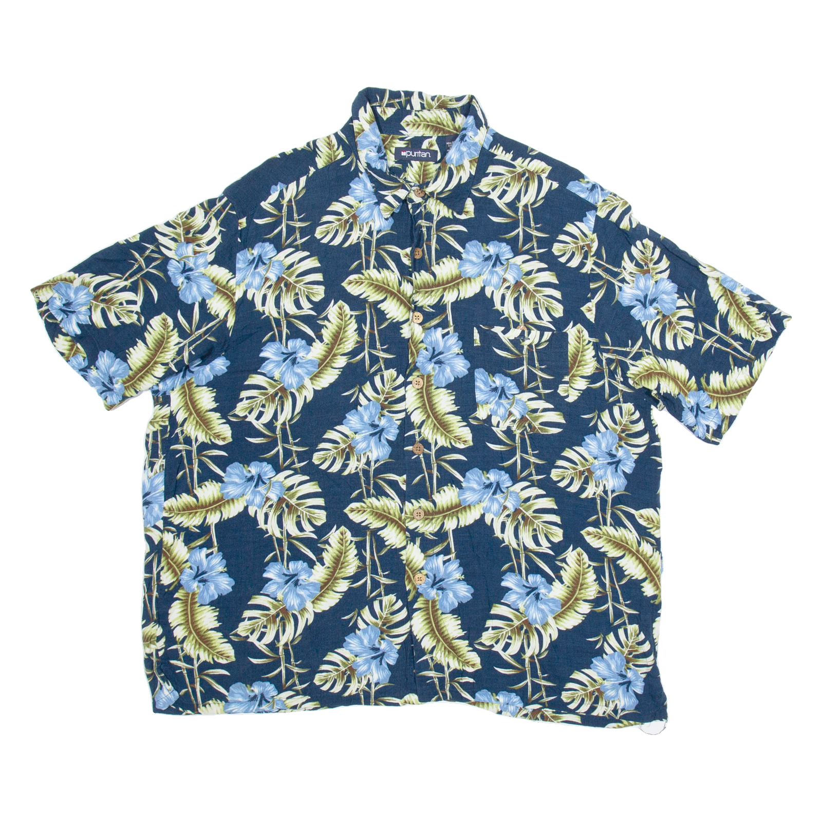 PURITAN Mens Hawaiian Shirt Blue Floral XL Refurbished - N/A refurbished available on Cerqular