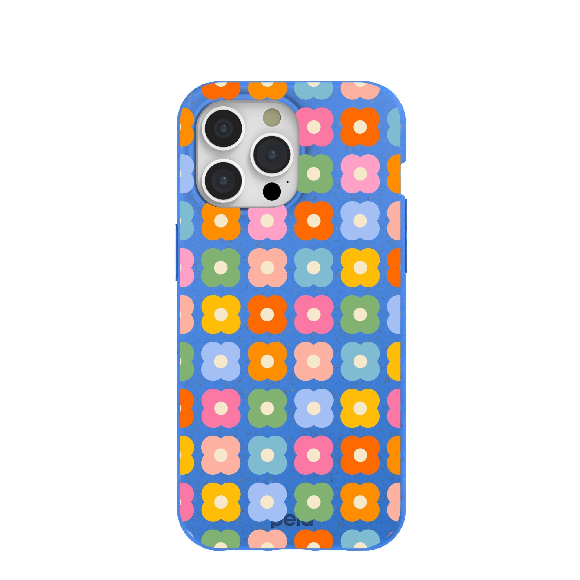 Electric Blue Petal Pop iPhone 15 Pro Max Case Refurbished - Pela Case refurbished available on Cerqular