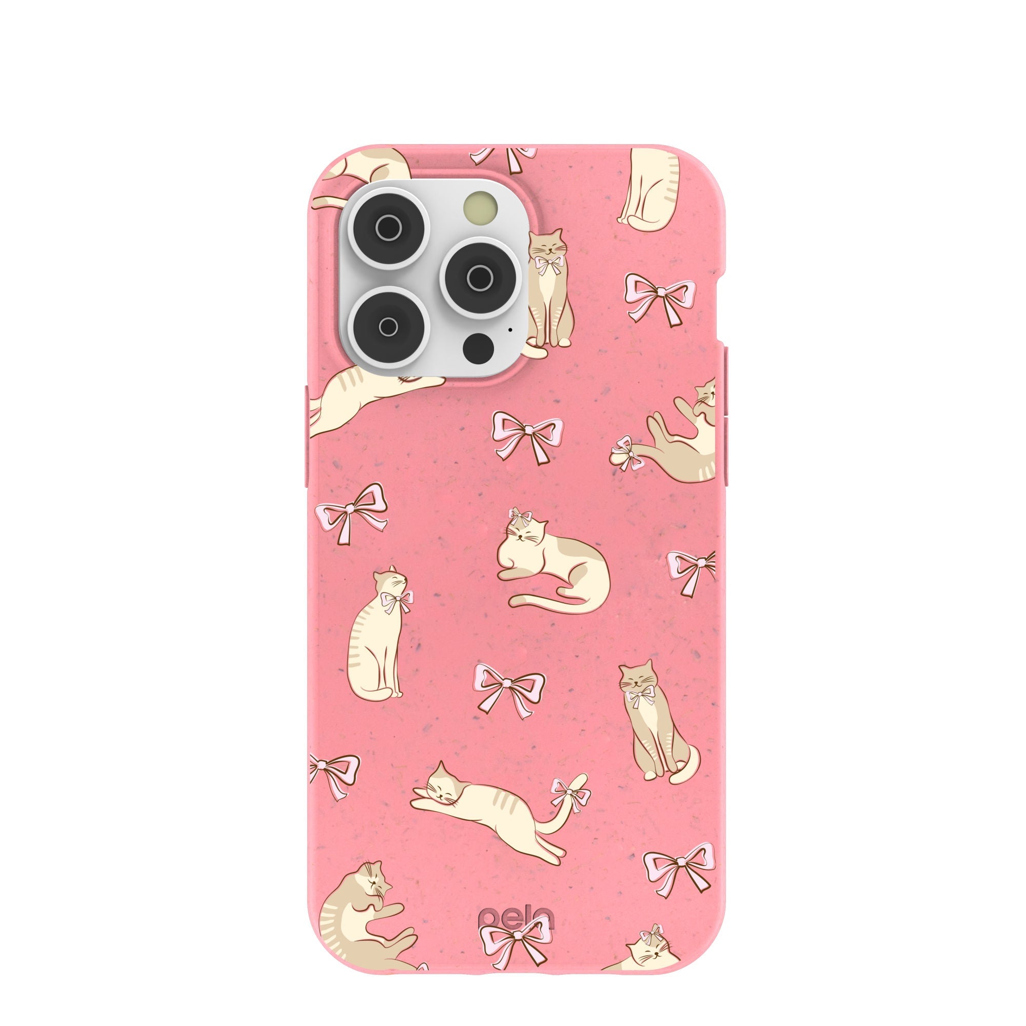 Bubblegum Pink Purrfection iPhone 14 Pro Max Case Refurbished - Pela Case refurbished available on Cerqular