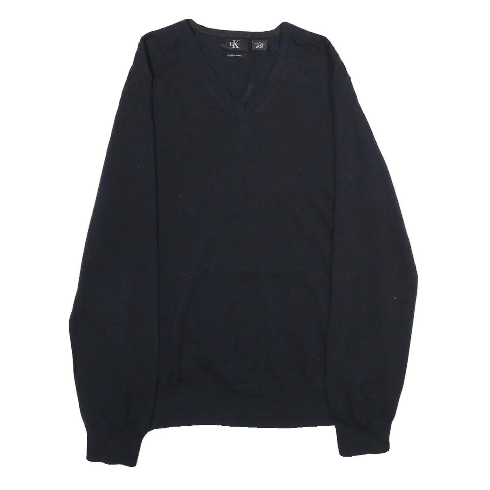 Buy CALVIN KLEIN Mens Black Plain Wool Jumper V-Neck Basic Knit L Classic Style Refurbished - $33.79 CALVIN KLEIN Mens Black Plain Wool Jumper V-Neck Basic Knit L Classic Style Refurbished - N/A refurbished available on Cerqular