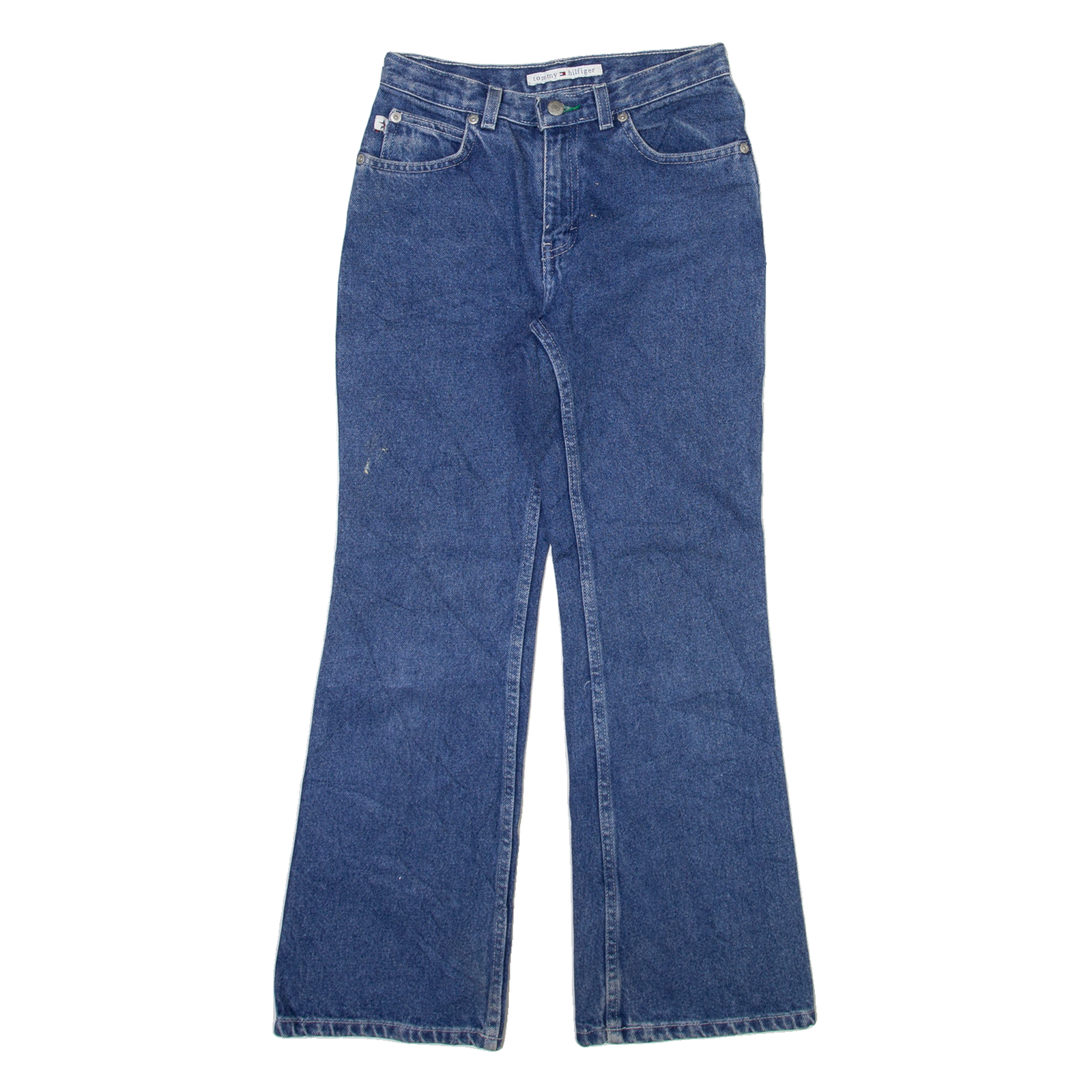 TOMMY HILFIGER Womens Jeans Blue Regular Bootcut W24 L27 Refurbished - N/A refurbished available on Cerqular