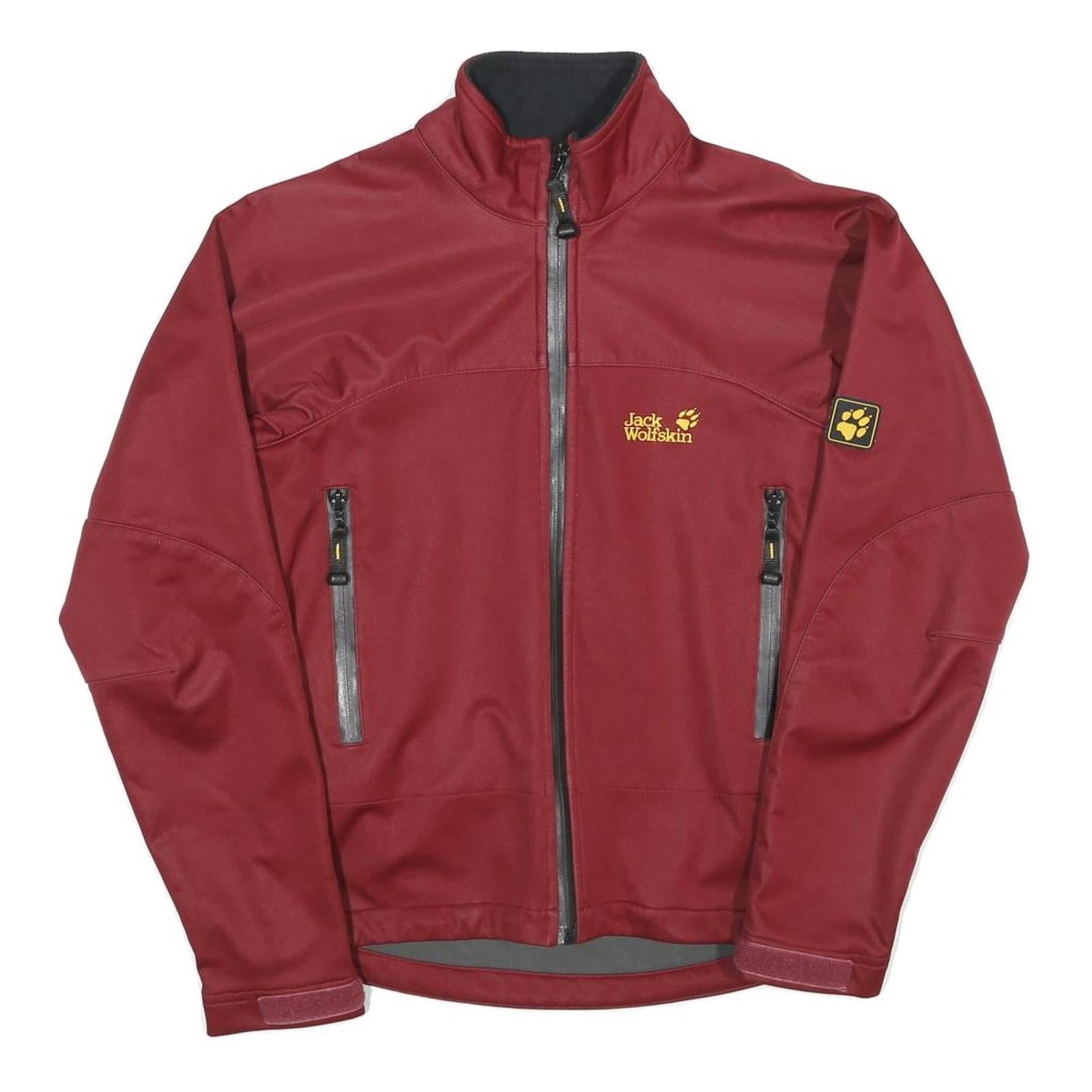 JACK WOLFSKIN Womens Maroon Softshell Jacket UK 10 Polyester Blend Outdoor Zip Refurbished - N/A refurbished available on Cerqular