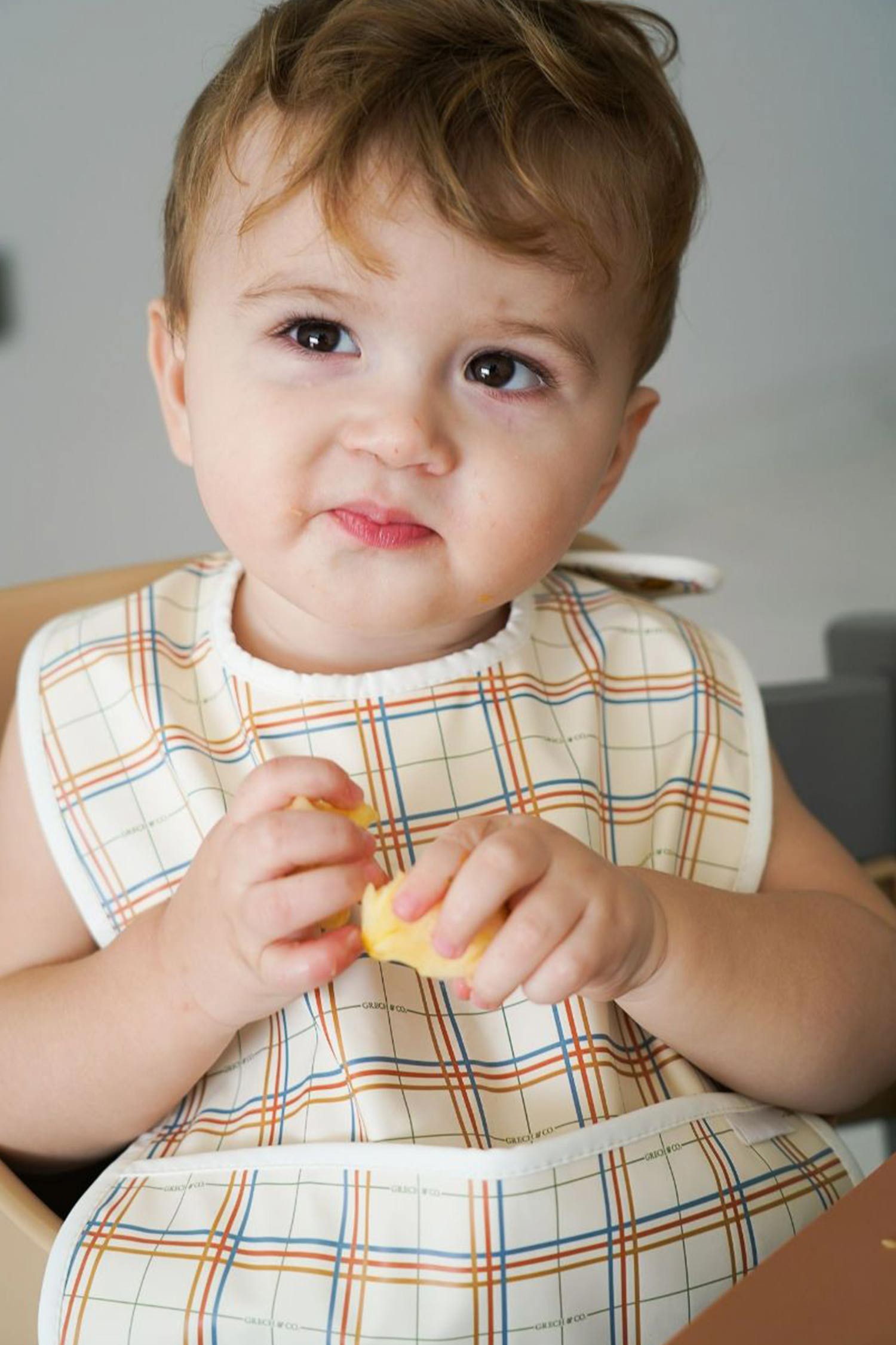 Sustainable baby bib - Plaid Refurbished - N/A (Note: This brand may not be well-known globally refurbished available on Cerqular