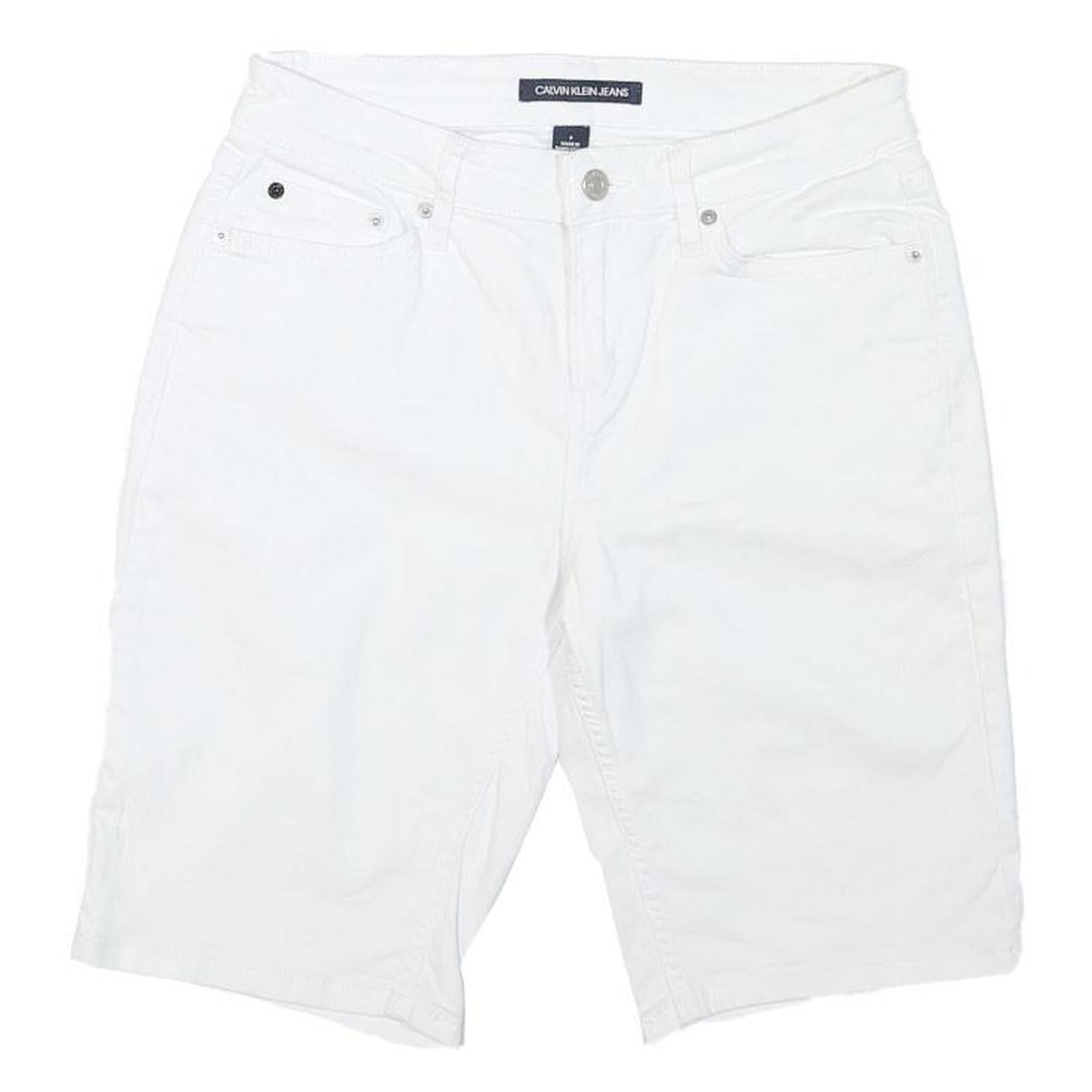 CALVIN KLEIN JEANS Womens Shorts White Casual Regular M W28 Cotton Blend Refurbished - N/A refurbished available on Cerqular