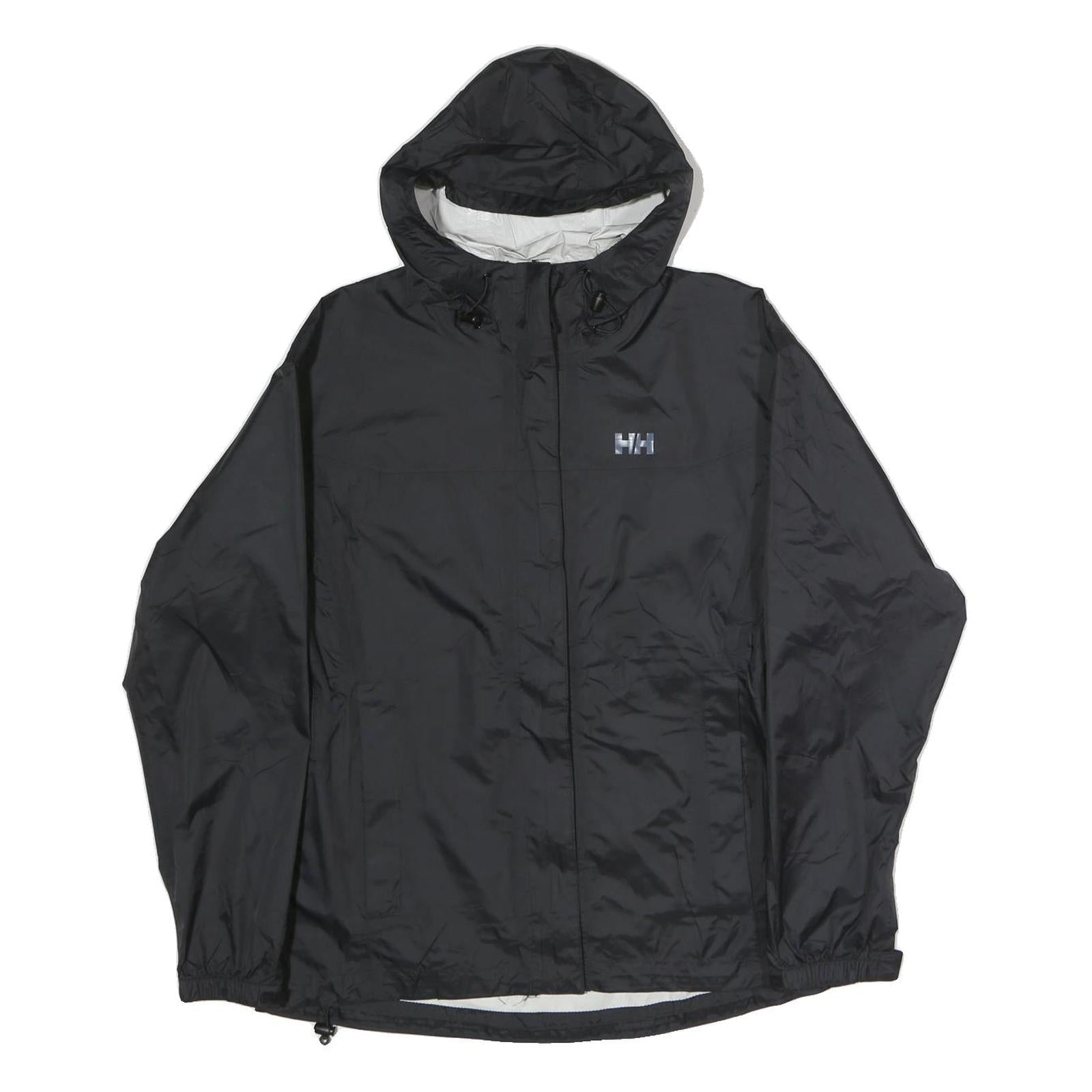 HELLY HANSEN Womens Black Outdoor Jacket M Polyester Plain Hooded Zip Refurbished - N/A refurbished available on Cerqular