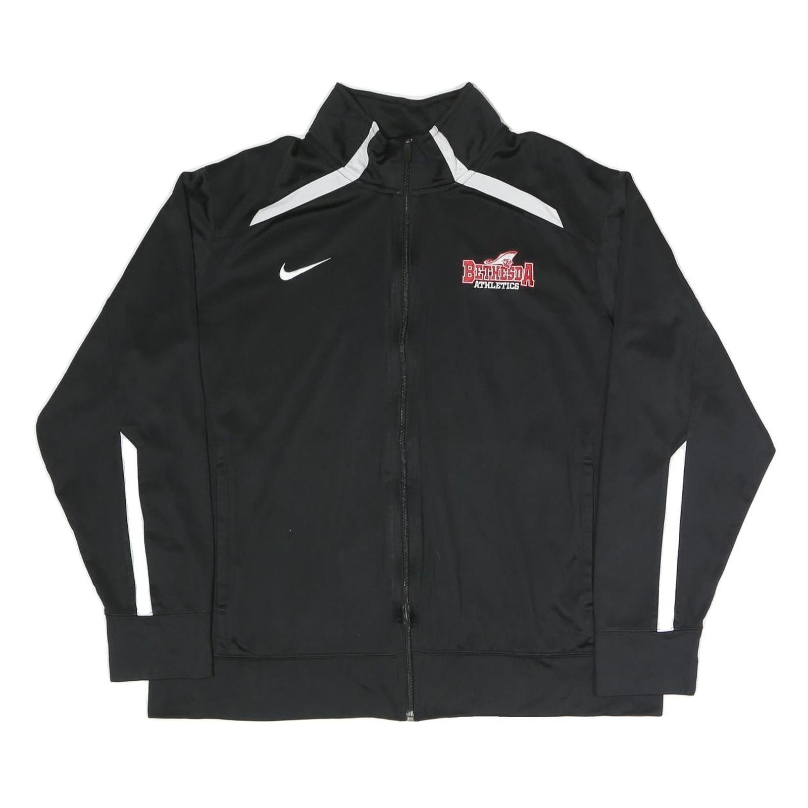 NIKE Mens Black & White Bethesda Athletics Zip Jacket L Polyester Blend Refurbished - N/A refurbished available on Cerqular