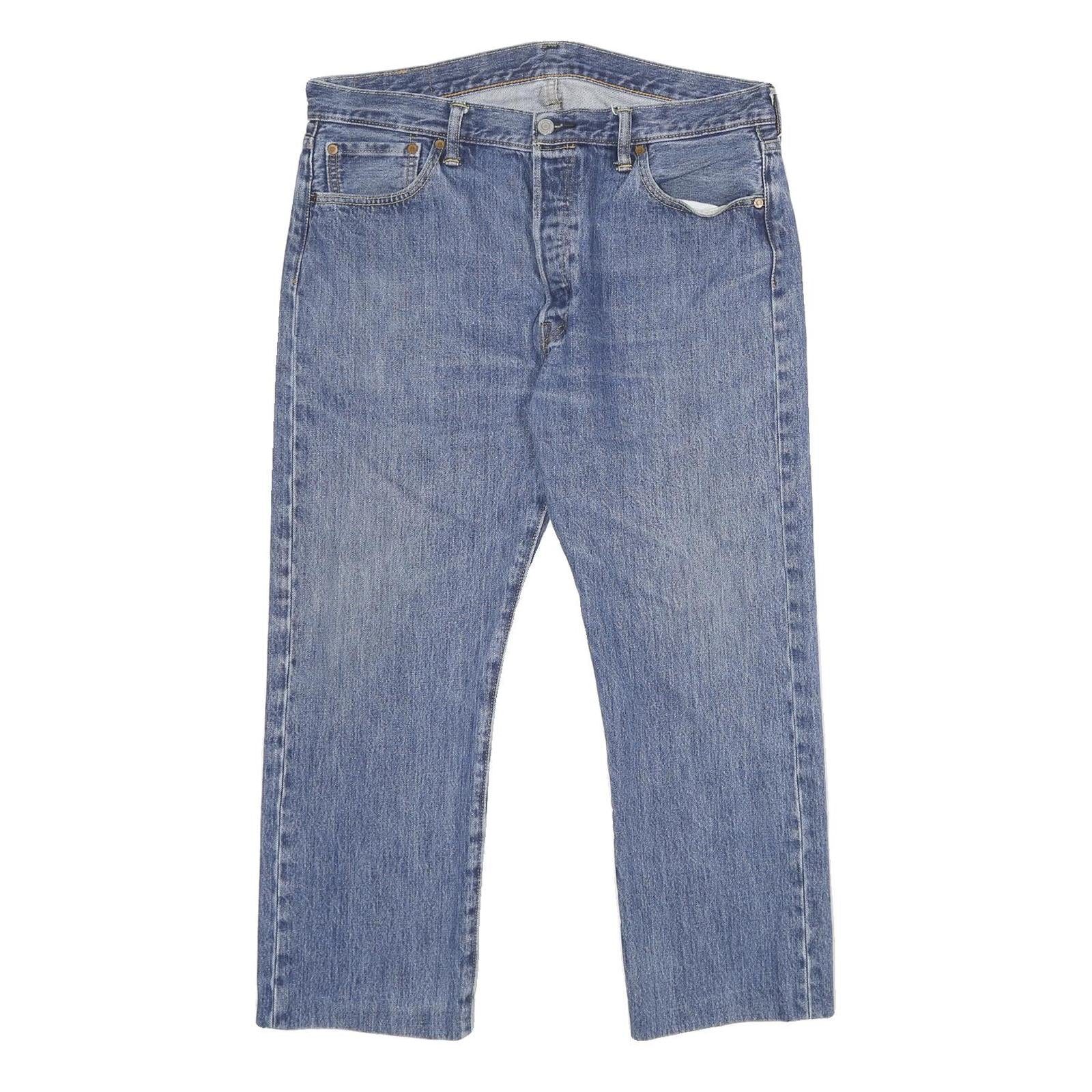 LEVI'S 501 Mens Jeans Blue Classic Straight Denim Medium W36 L26 Button Refurbished - N/A refurbished available on Cerqular