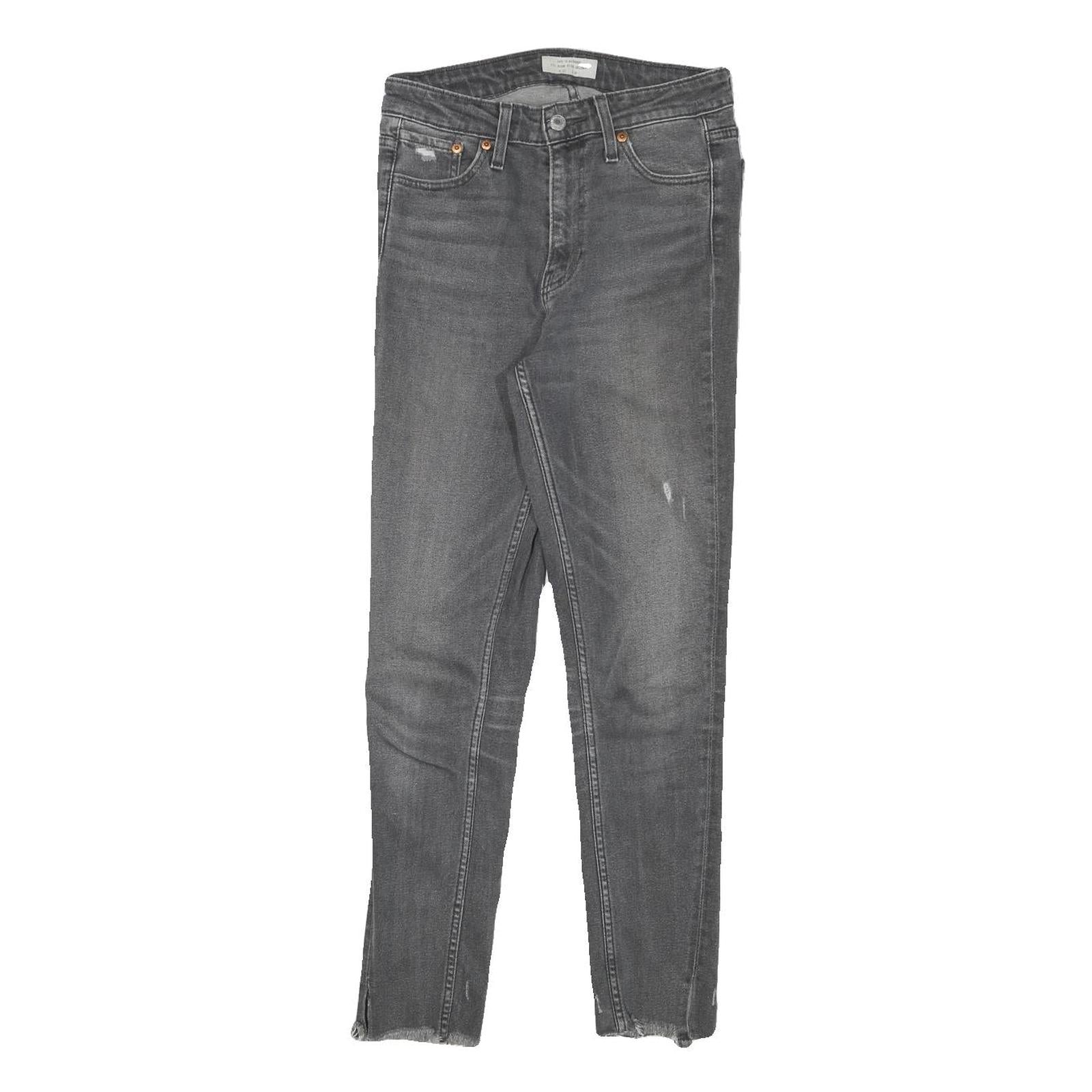 LEVI'S Womens Slim Grey Denim Raw Hem Zip W27 L27 Stylish Cotton Blend Jeans Refurbished - N/A refurbished available on Cerqular