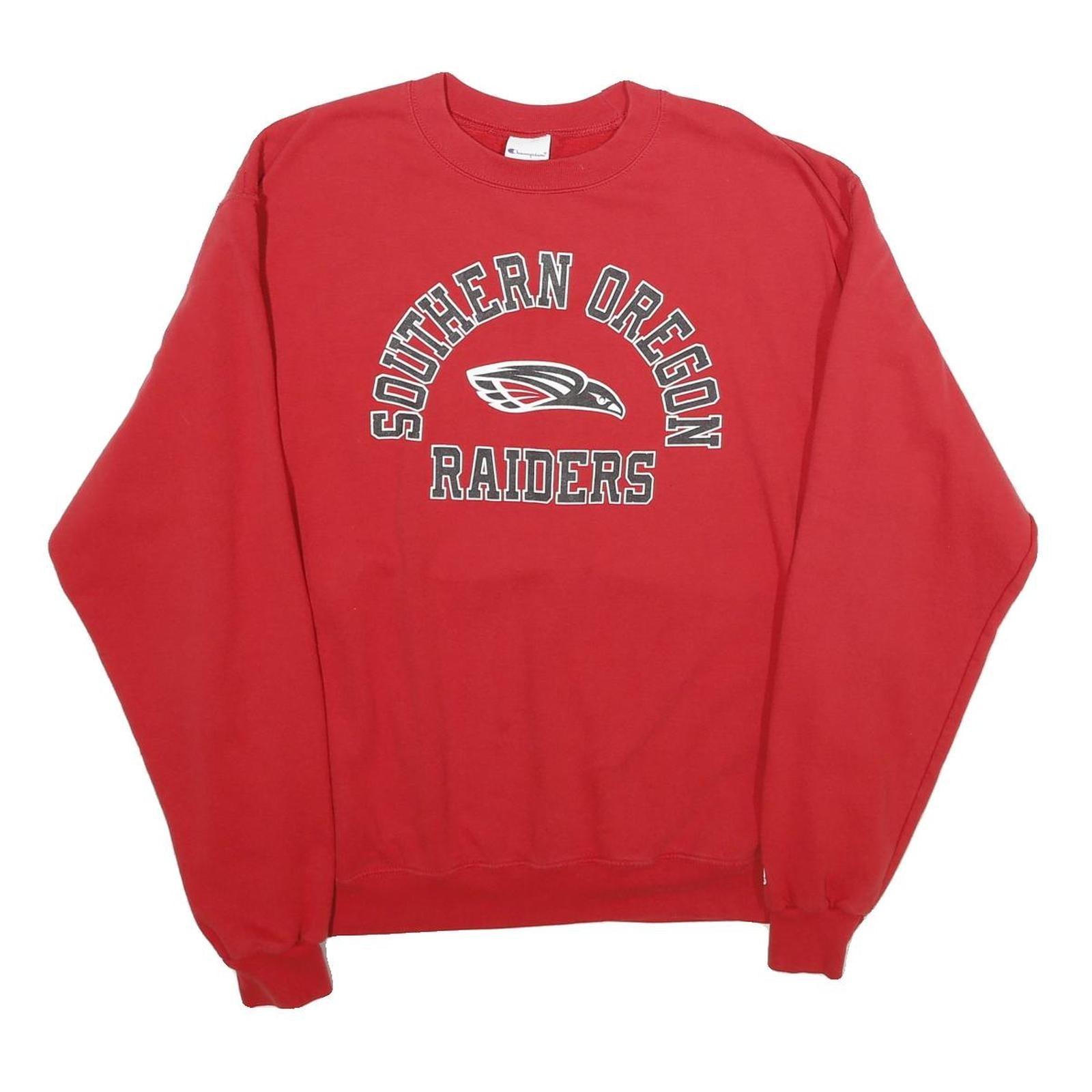 CHAMPION Mens Red Southern Oregon Raiders Crew Neck L Cotton Sweatshirt Refurbished - N/A refurbished available on Cerqular