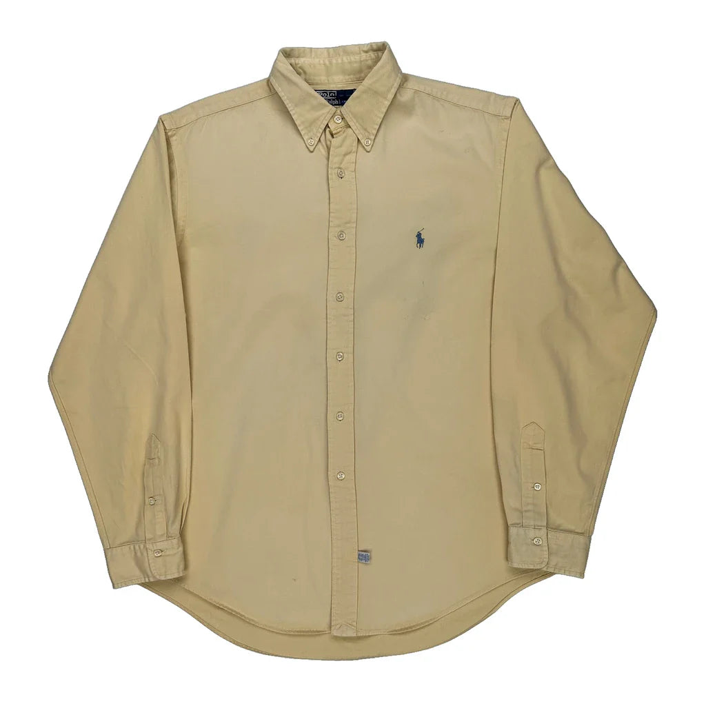 Polo By Ralph Lauren Shirt - XL Yellow Cotton Refurbished - Thrifted (note: this is a term often used to describe second- refurbished available on Cerqular
