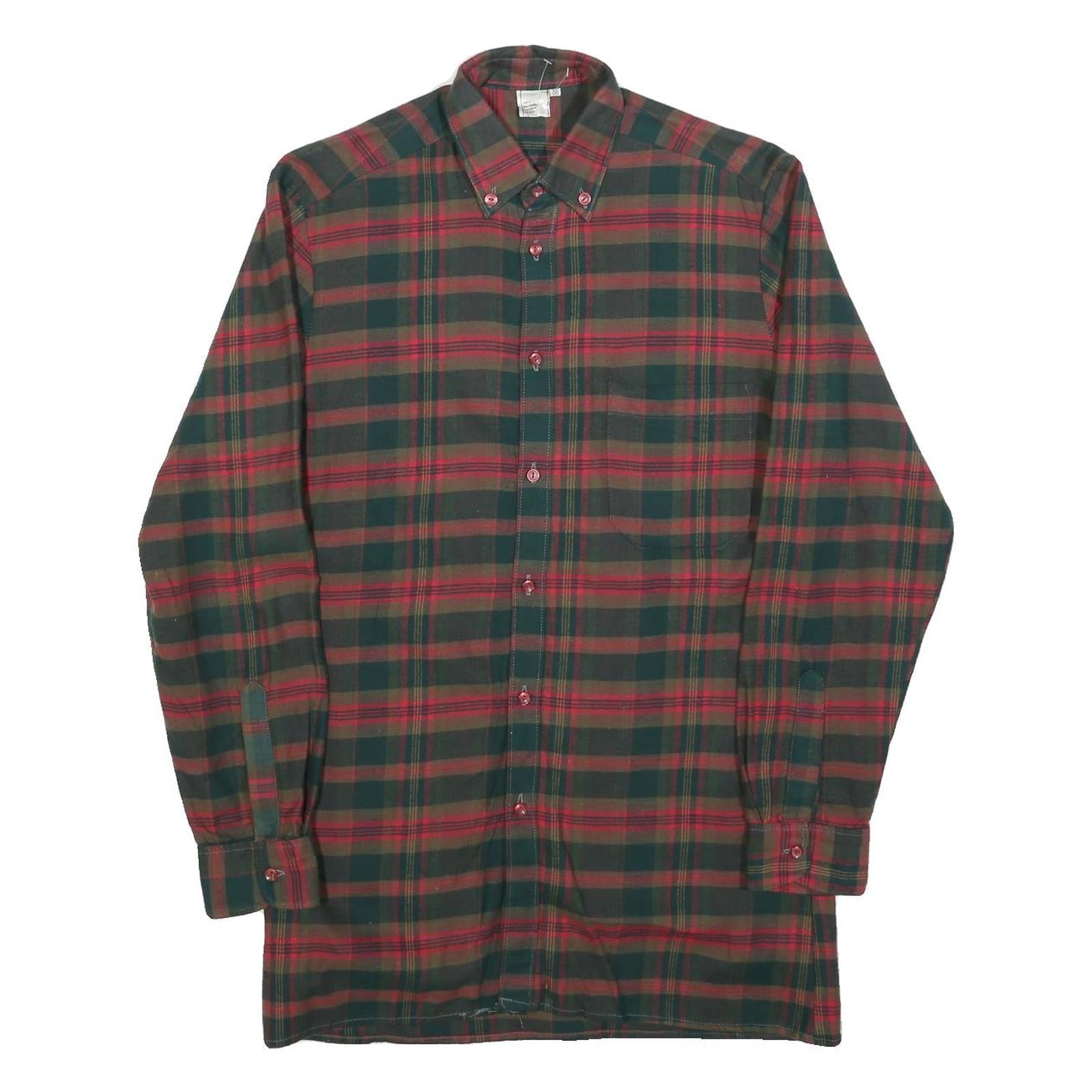 Buy Mens Green Brown Check Cotton Button Shirt M Classic Long Sleeve Retro Refurbished - $16.89 Mens Green Brown Check Cotton Button Shirt M Classic Long Sleeve Retro Refurbished - N/A refurbished available on Cerqular