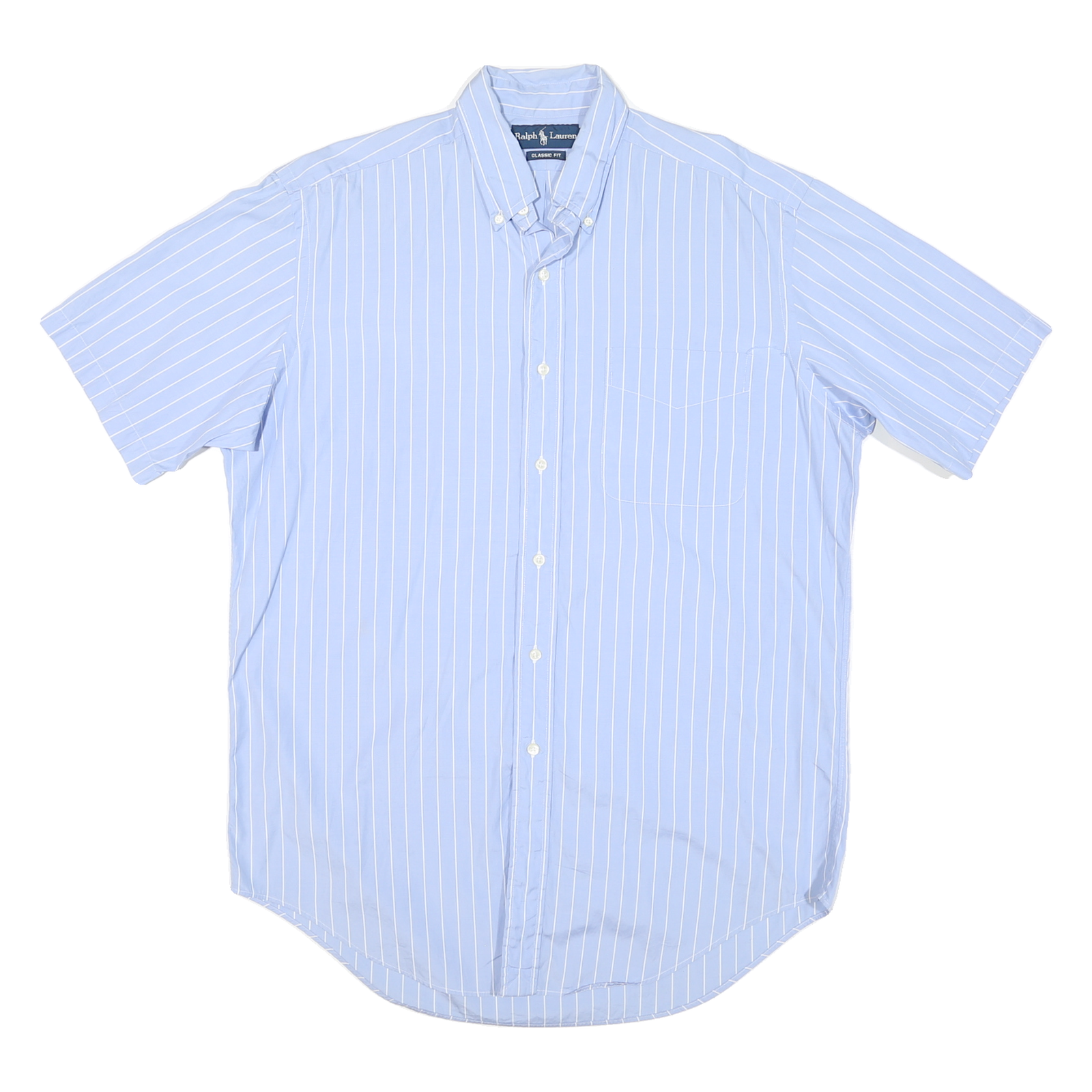 RALPH LAUREN Mens Blue & White Stripe Classic Fit Shirt M Button Down Casual Refurbished - N/A refurbished available on Cerqular