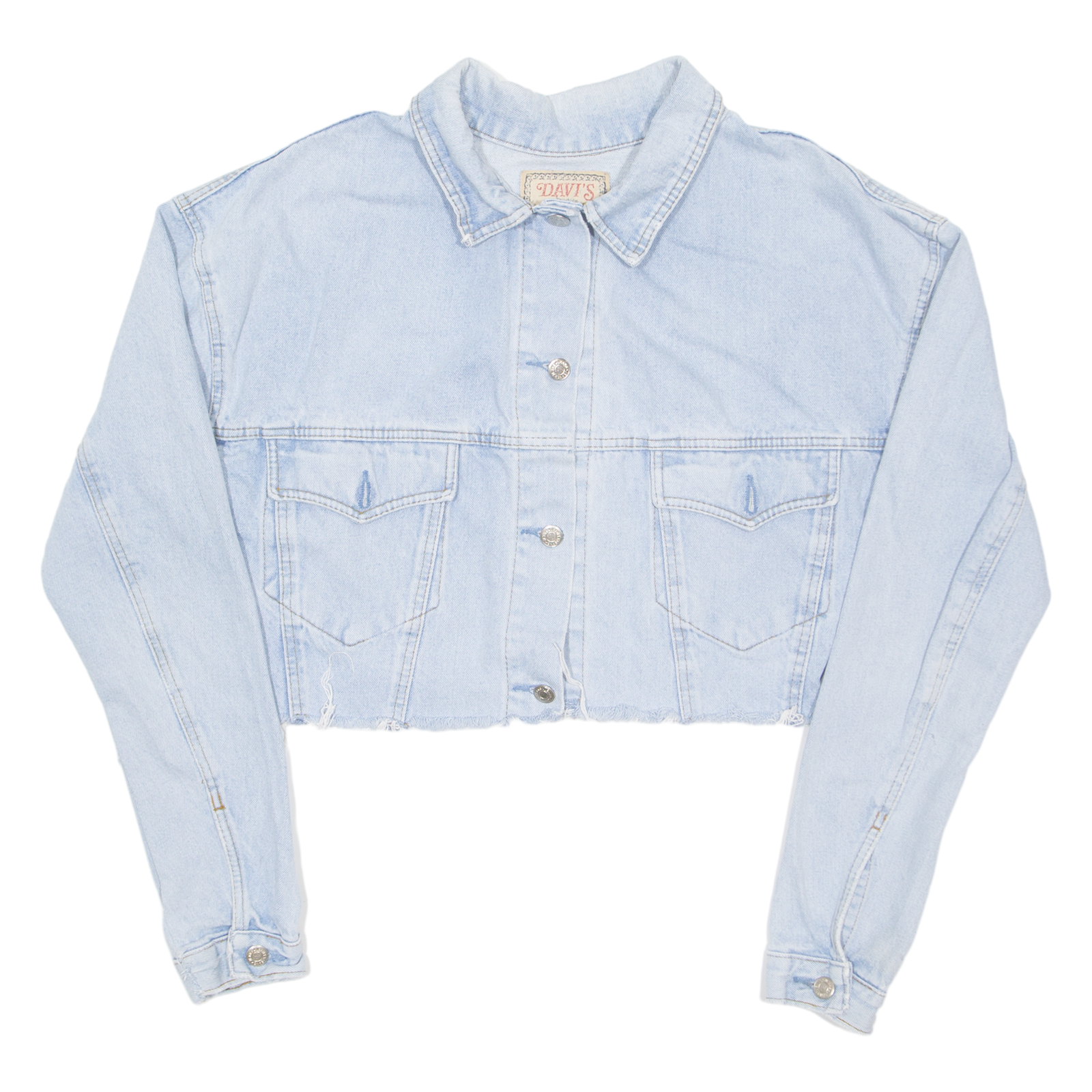 DAVI'S Cropped Womens Denim Jacket Blue L Refurbished - N/A refurbished available on Cerqular