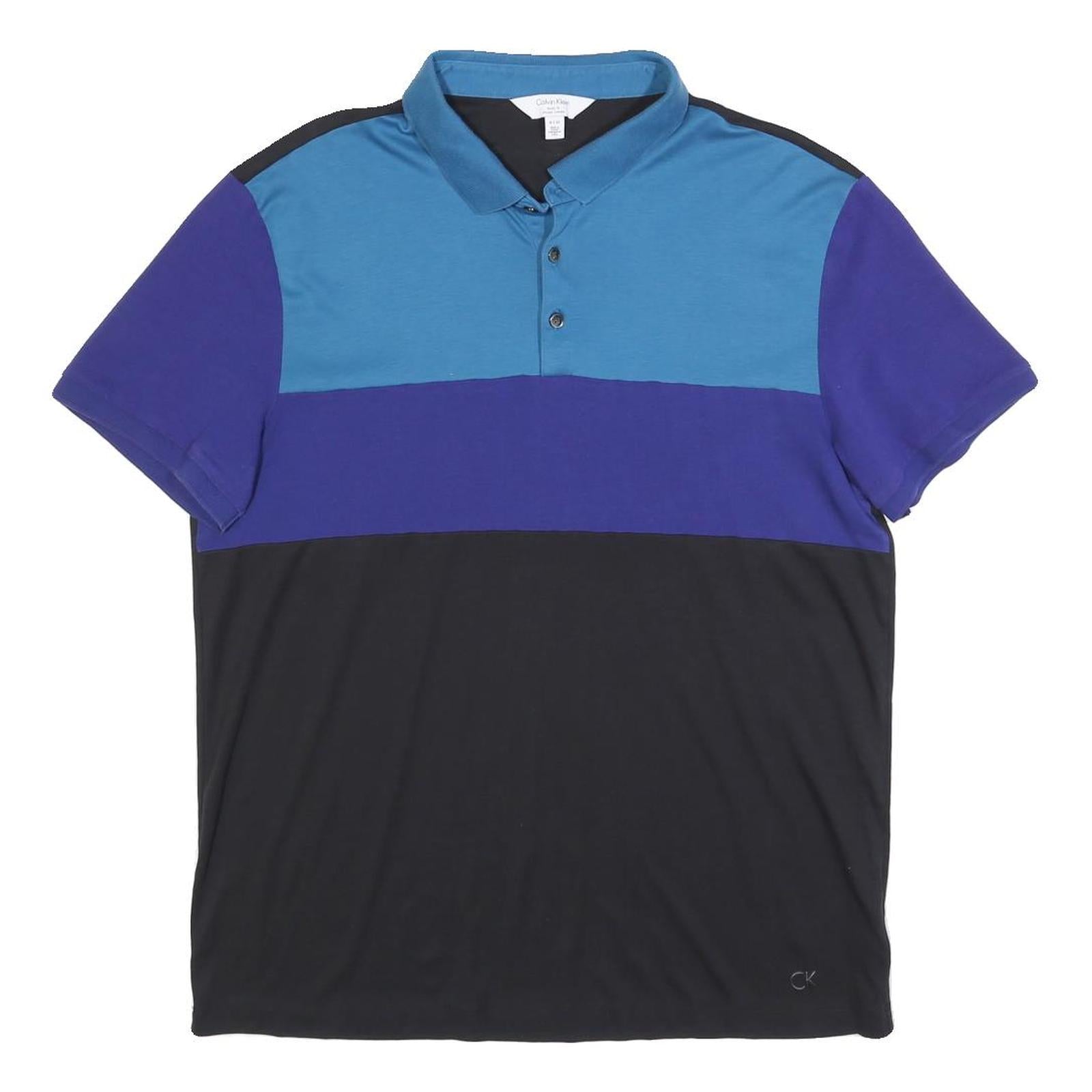 Buy CALVIN KLEIN Mens Blue & Purple & Black Colourblock Short Sleeve Polo Shirt XL Refurbished - $28.59 CALVIN KLEIN Mens Blue & Purple & Black Colourblock Short Sleeve Polo Shirt XL Refurbished - N/A refurbished available on Cerqular