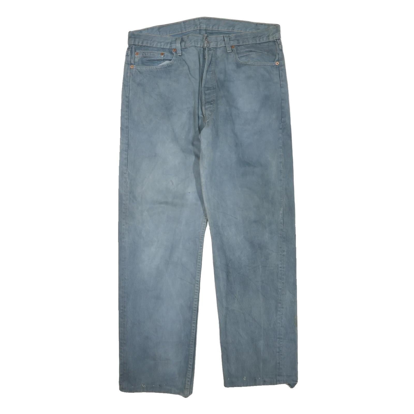 LEVI'S 501 Mens Regular Cotton Blend Denim Light W38 L30 Classic Button Fly Refurbished - N/A refurbished available on Cerqular