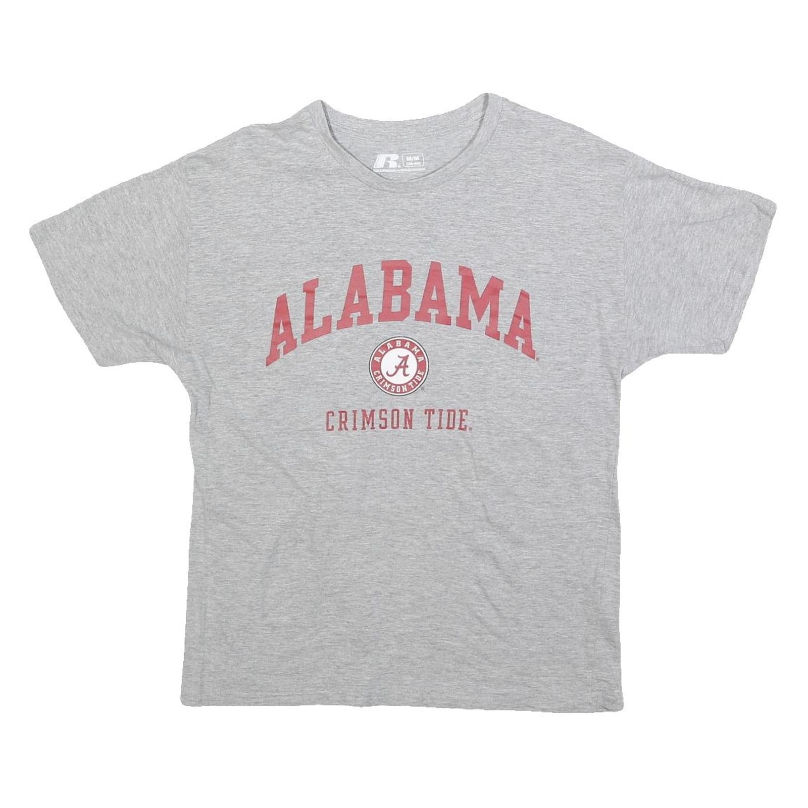 RUSSELL ATHLETIC Mens Grey Alabama Crimson Tide T-Shirt M Short Sleeve Crew Neck Refurbished - N/A refurbished available on Cerqular